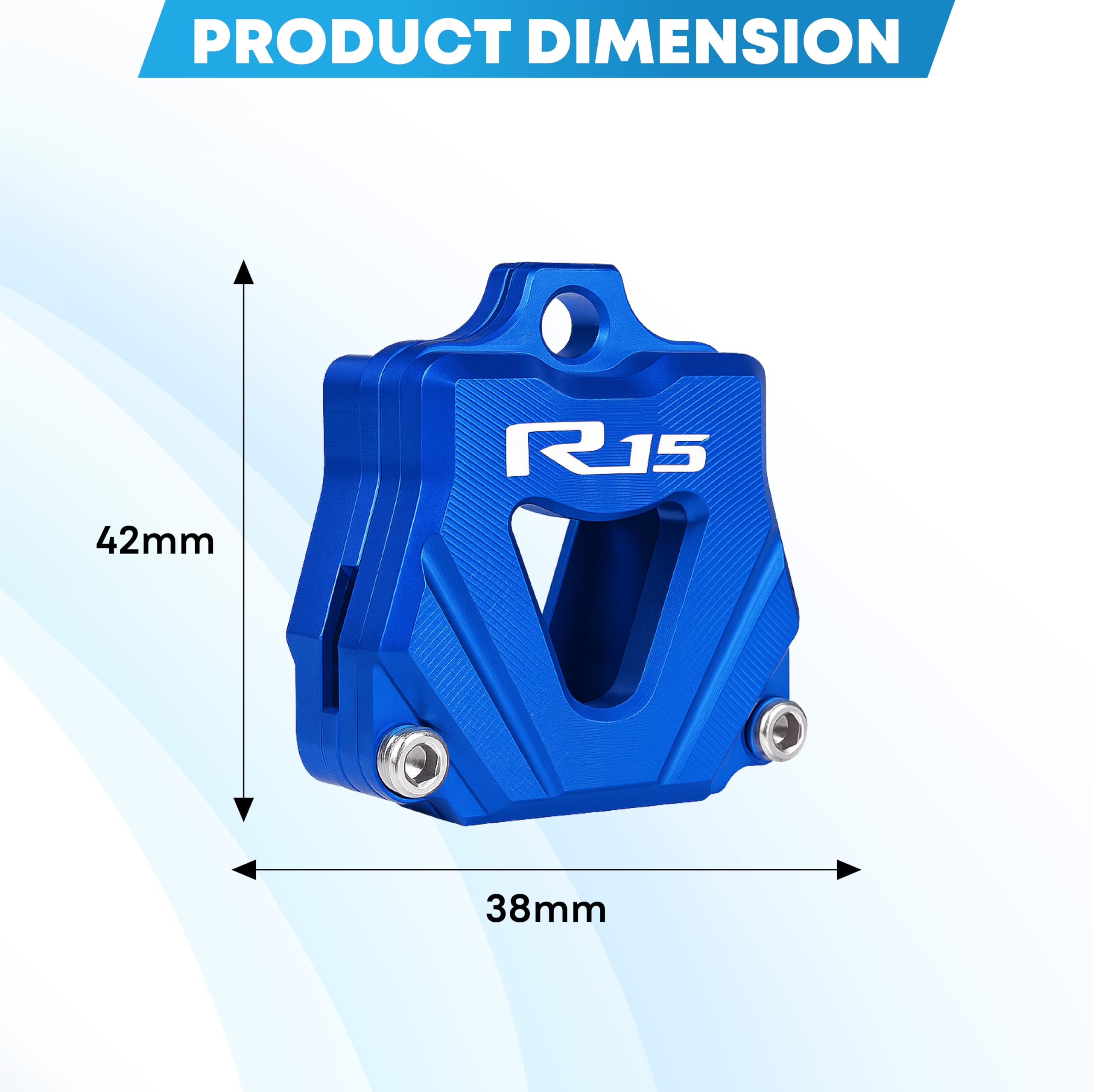 MIKANIX CNC Aluminum Bike Key Case Cover/Key Ring Shell For R15 V3 V2 V1 (Blue)