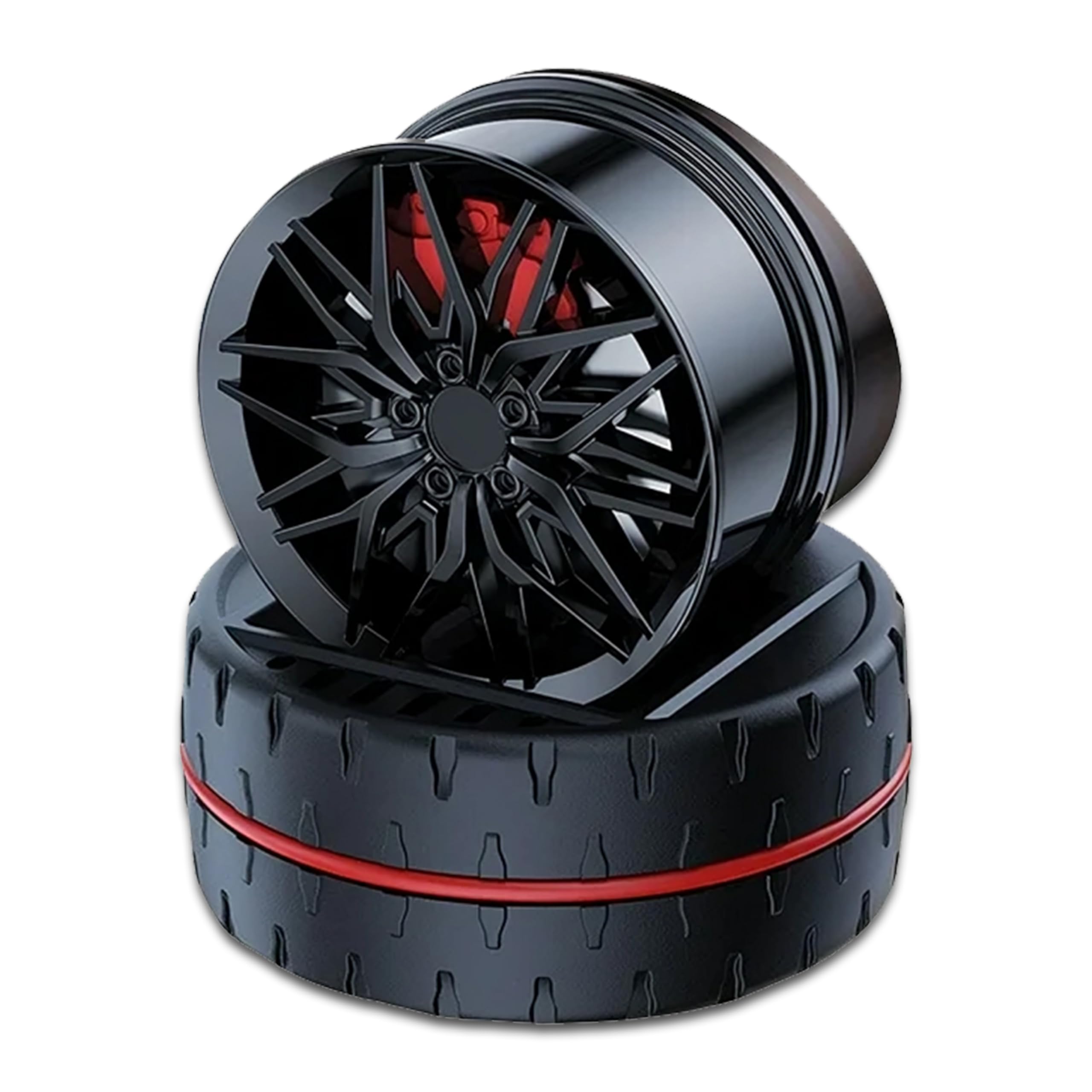 Mikanix Solar Rotating Car Dashboard Air Freshener/Perfume Diffuser|Metal Body & Alloy Wheel Hub Design With Perfume Liquid For Car Interior Decoration Accessories (Black,French),1 Count