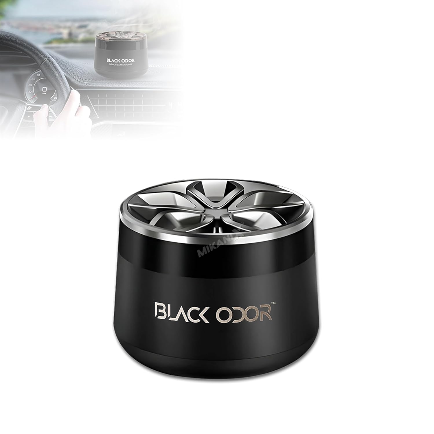 BRXR Black Odor Car Air Freshener | Stylish Design Perfume, Long Lasting Fragrance, Removes Bad Smell, Eco-Friendly Car Aroma Diffuser for Fresh Interior & Premium Scent Experience (BO-1, 50G)