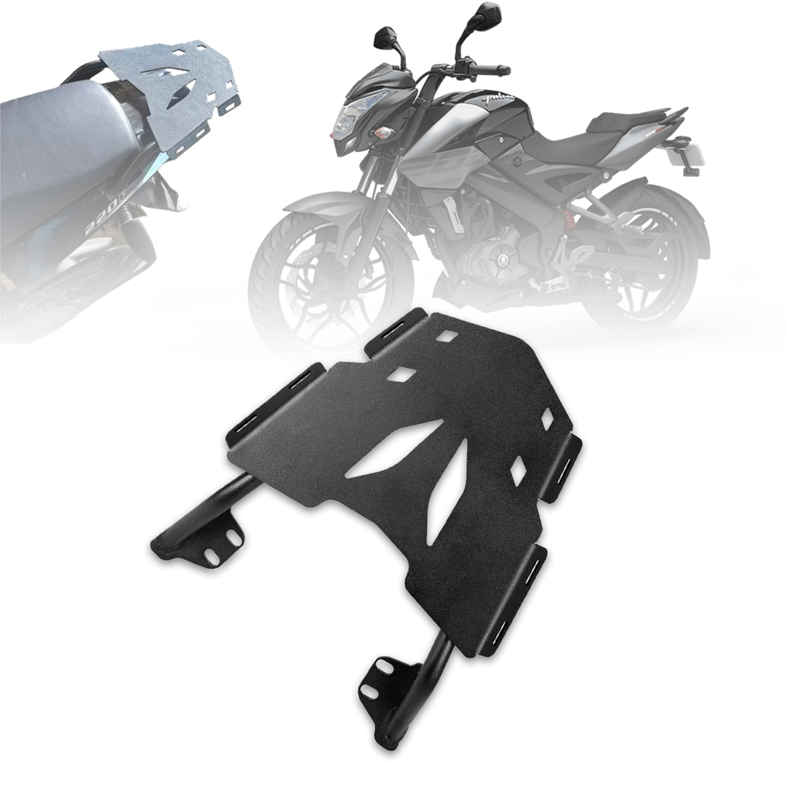 MIKANIX Motorbike Rear Racks | Trail Expedition Rear Luggage Carrier | Back Luggage Rack Plate with 1 Year Warranty for Bajaj Pulsar NS 200 | 160