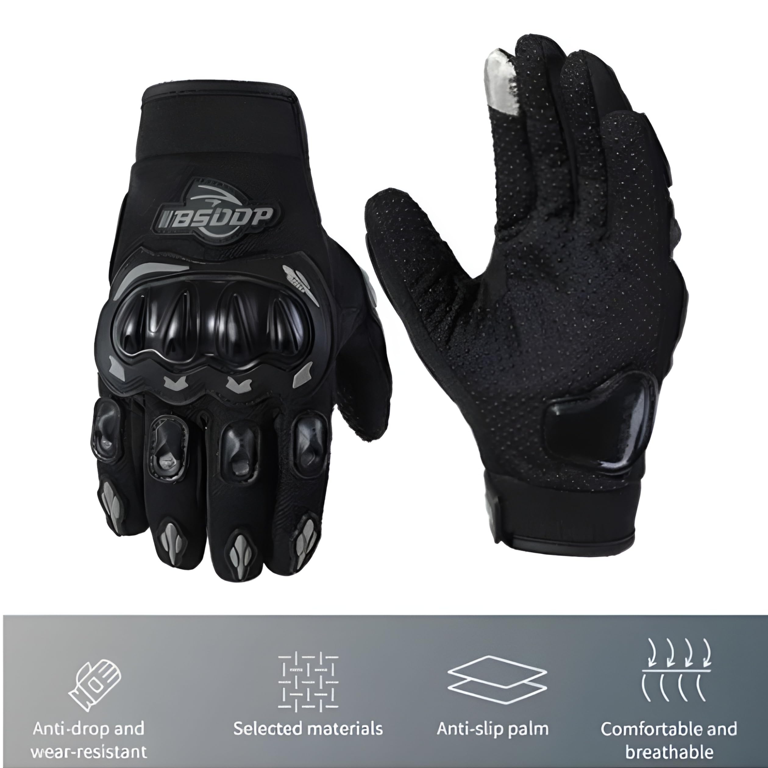 MIKANIX Full Finger Bike Riding Gloves with Touch Screen Sensitivity at Index Finger, Protective Off-Road Motorbike Racing & Cycling Gloves for Men and Women