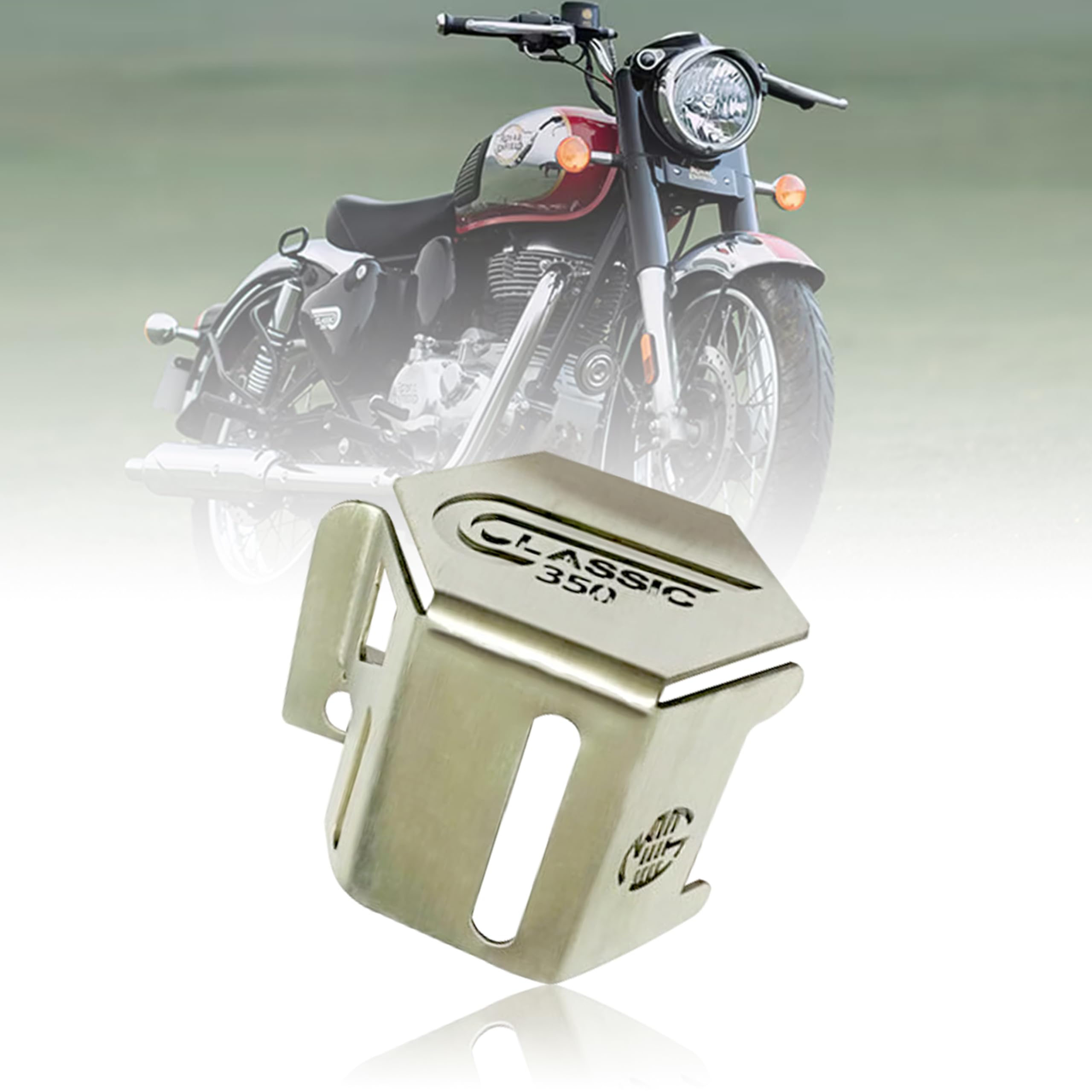 MIKANIX Premium Classic 350 Be Reborn Next Gen Rear Brake Oil Container Guard Compatible With Royal Enfield