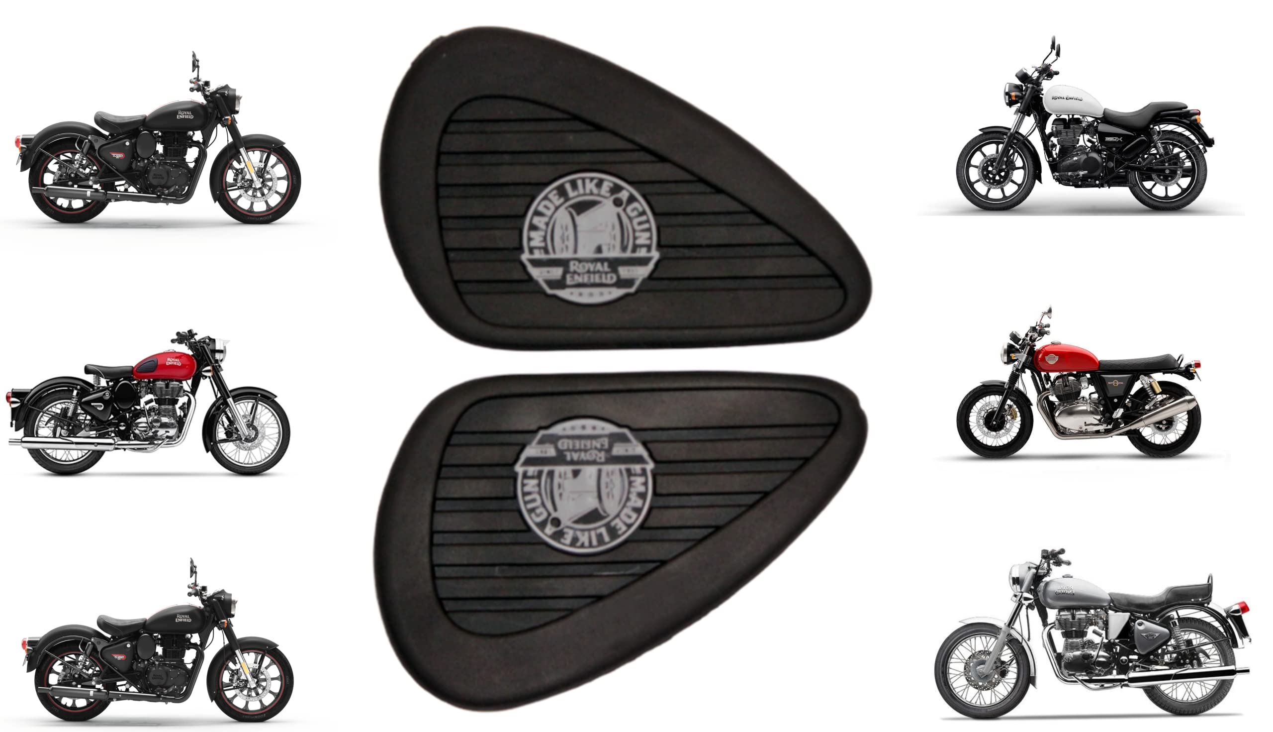 MIKANIX Anti Slip Silicone Tank Pad/Thai Pad Waterproof Sticker for Royal Enfield All Bikes