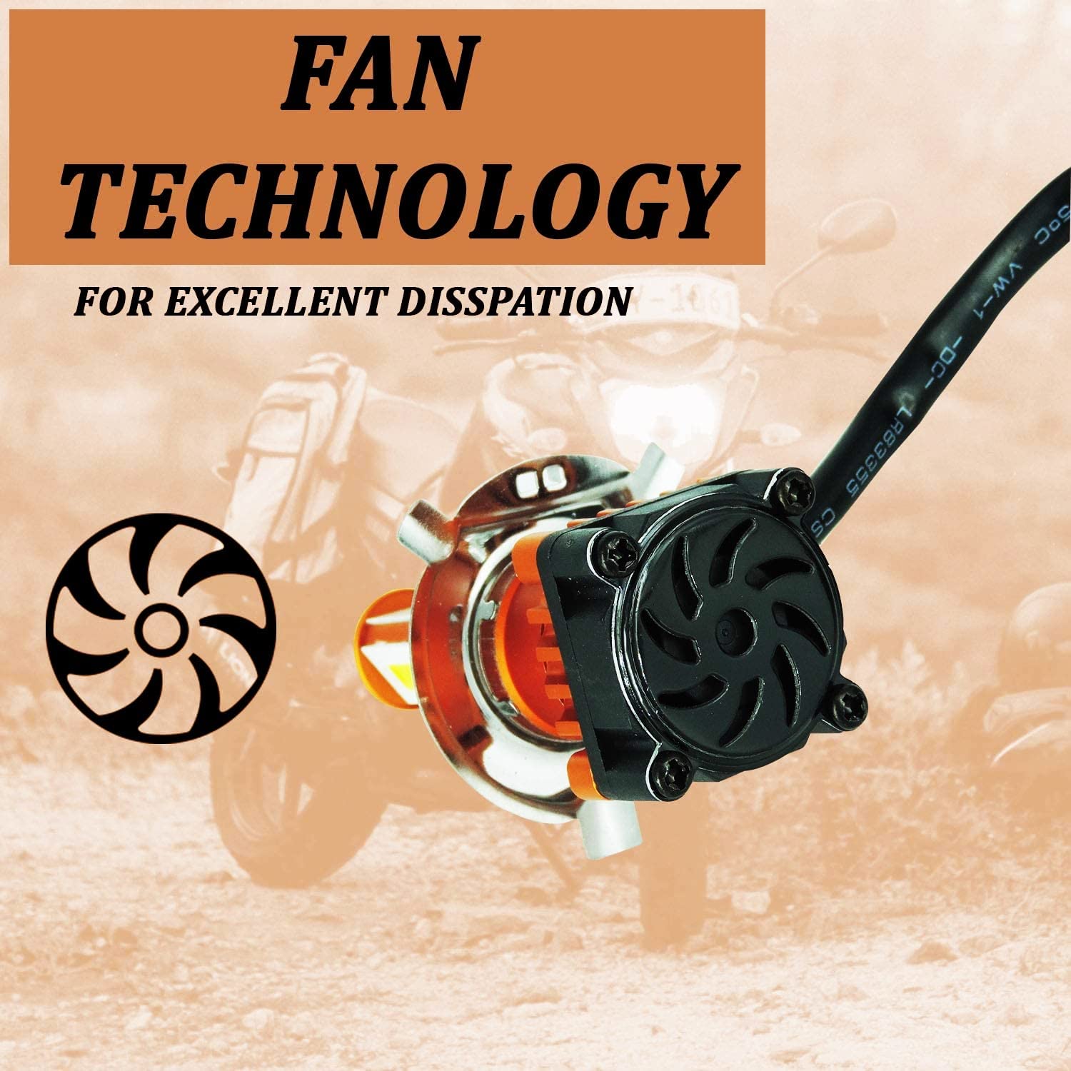 MIKANIX High Brightness CYT Front DC Headlight Bulb/Lamp For All Bikes 3 Side H4 White LED Headlight, Fog Lamp Motorbike, Car LED