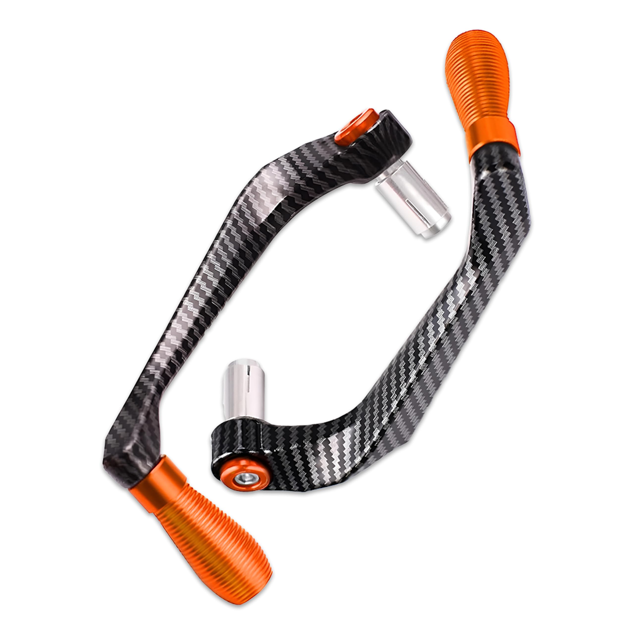 OBEROI'S TRADERS Carbon Finish CNC Aluminum Universal Motorcycle Lever Guard | Handle Bar End Brake Clutch Lever Protective Guards | Hand Guards for All Bikes