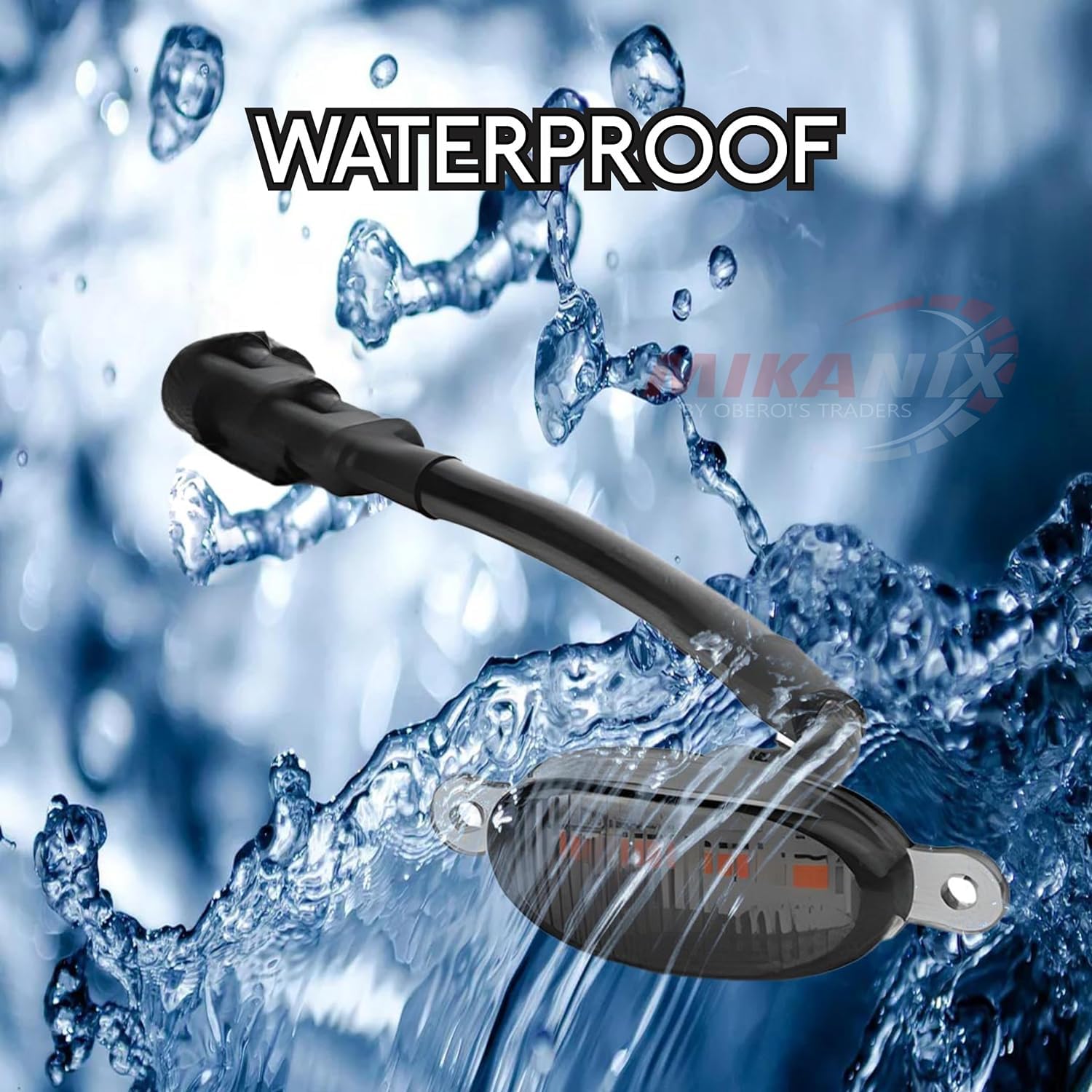 MIKANIX Car Grill Smoked Shell LED Light/Lamp with Fuse Adapter Wiring Harness Kit for All Cars