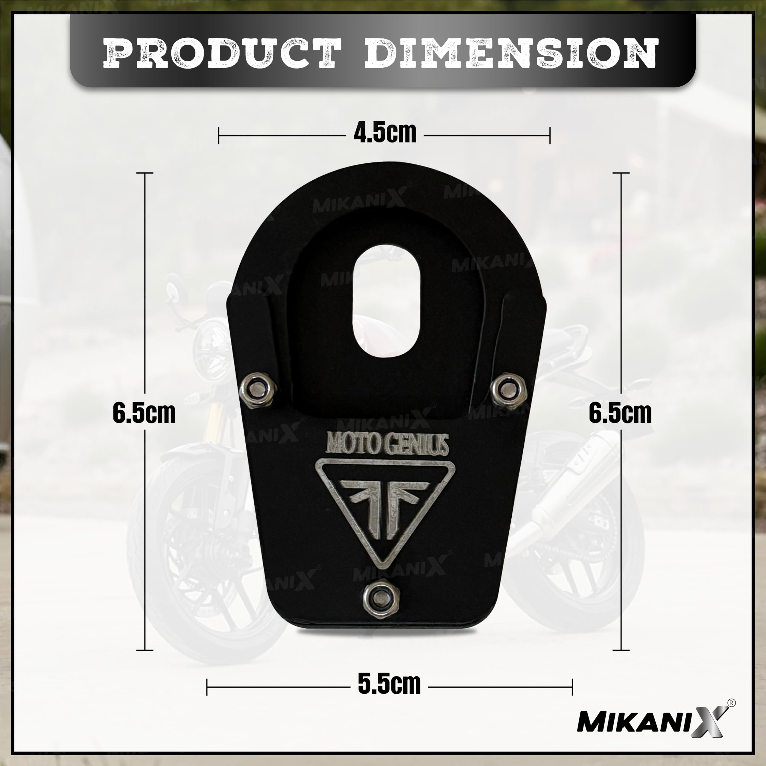 Mikanix Triumph Stainless Steel Side Stand Extender/Side Stand Pad Triumph Bike Accessories