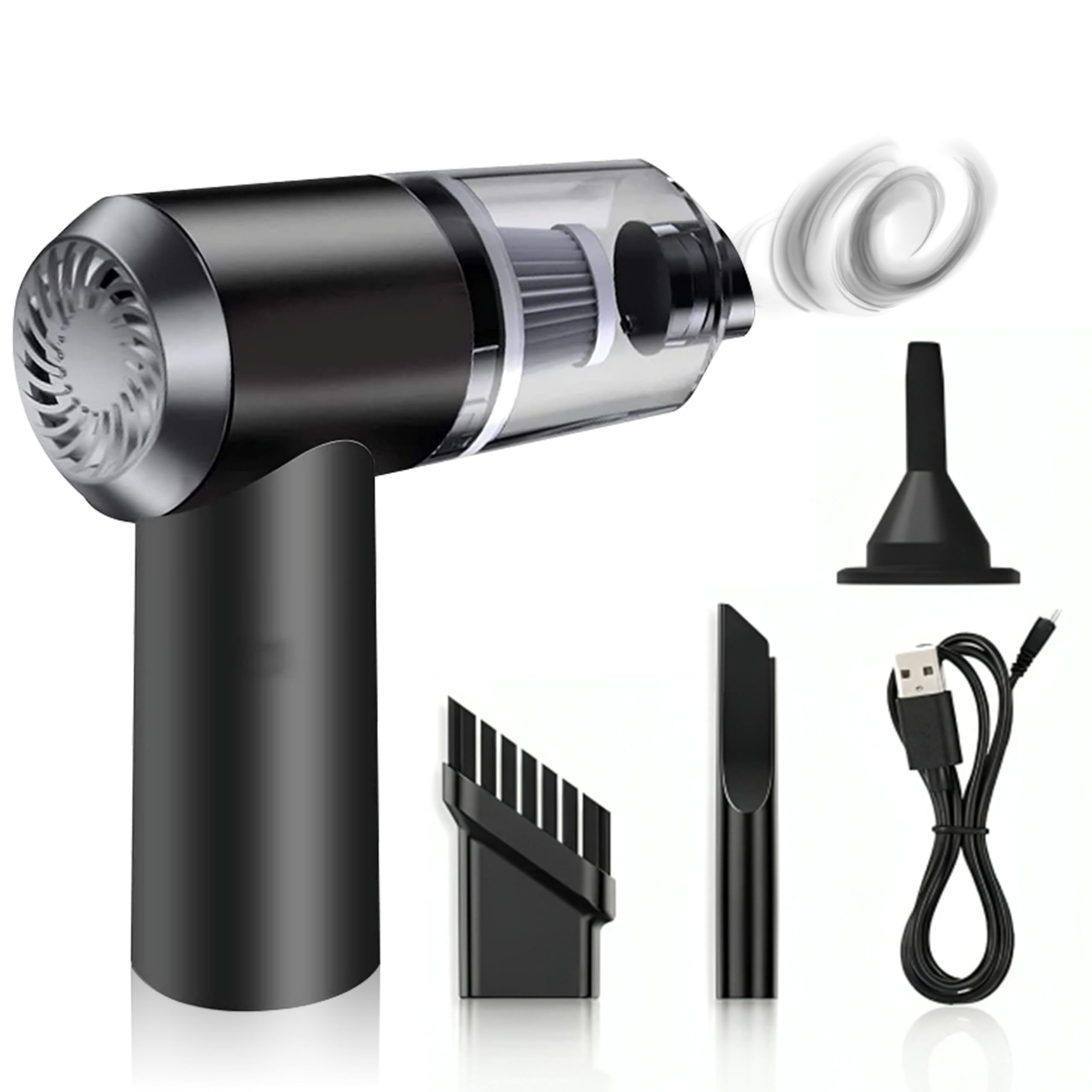 MIKANIX 3 in 1 Portable Vacuum Cleaner with Air Blower for Car Interior & Home Cleaning | 120W High-Power Dust Suction | Handheld USB Rechargeable Car Vacuum Cleaner