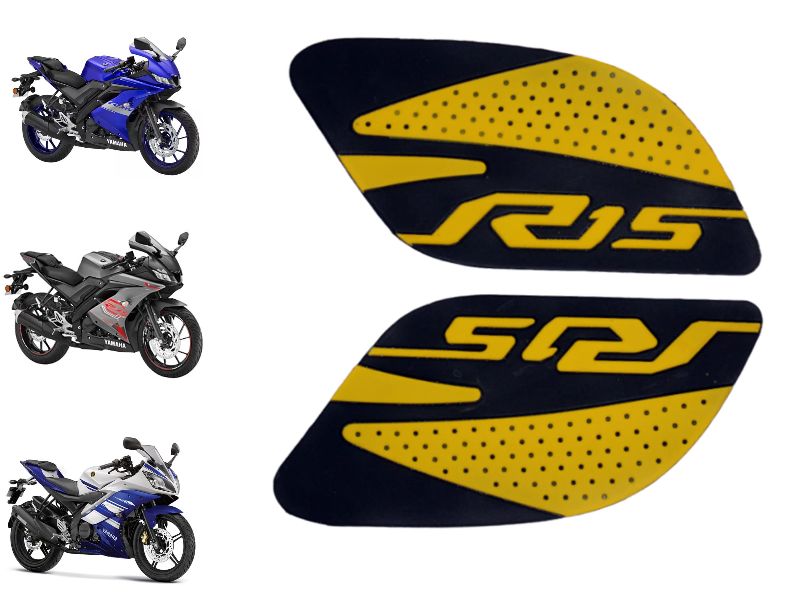 MIKANIX Anti Slip Silicone Tank Pad/Thai Pad Waterproof Sticker for Yamaha R15 All Models Bike