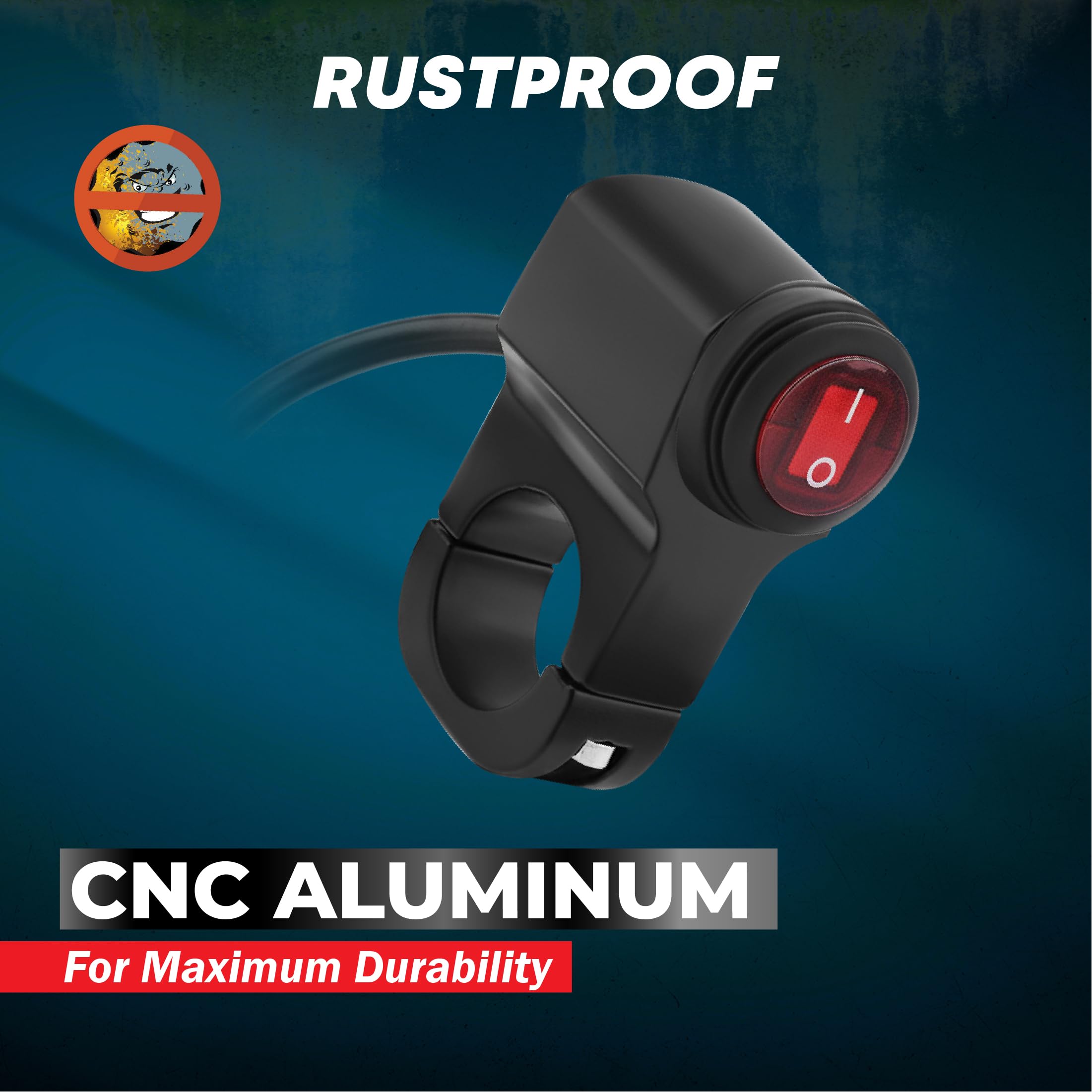 OBEROI'S TRADERS Motorbike All Purpose On/Off Switch with Cable for Fog Lights/Horn/Hazard Flasher Handle Bar Grip For Universal For Bike