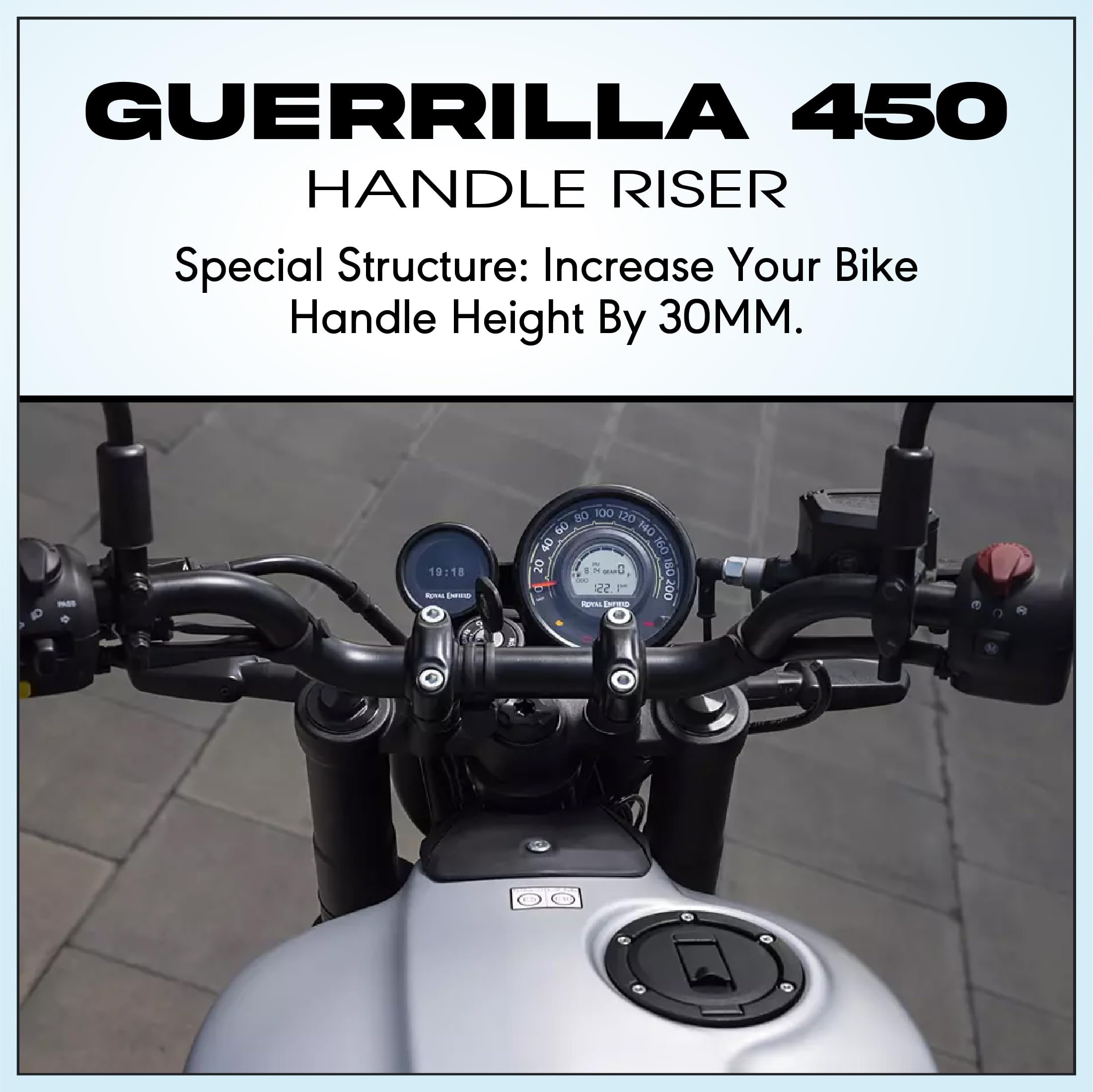 OBEROI'S TRADERS Bike Handlebar Riser | Handle Height Raiser Clamp Kit | Enhanced Comfort and Control | Compatible with Gurrilla 450