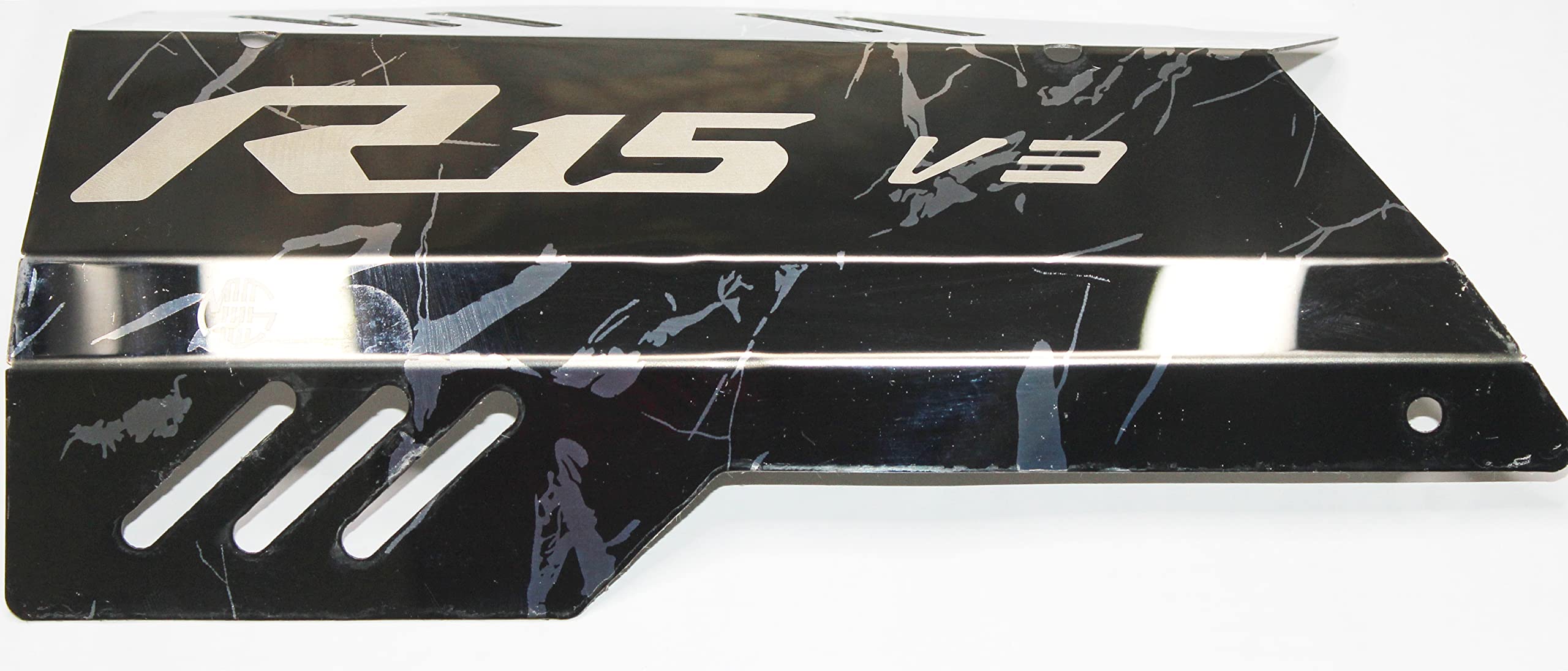 OBEROI'S TRADERS Premium R15 Exhaust Muffler Protector, Heat Shield Cover Guard, Anti-Scalding Cover fit Yamaha YZF R15 V3 Bike Exhaust Heat Shield (Strip Style)