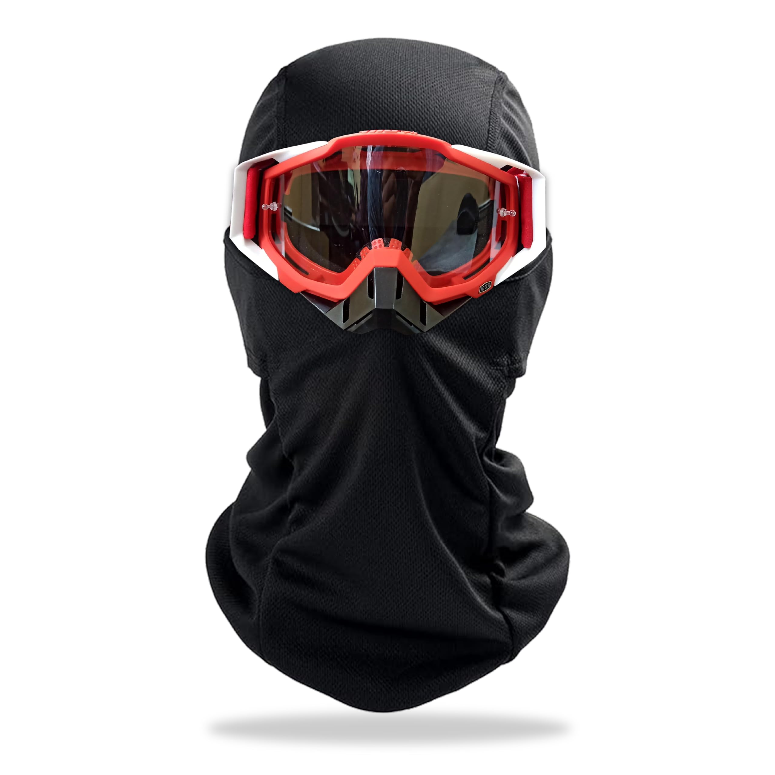 MIKANIX Universal Motorcycle Riding Combo Full Face Balaclava & Off-Road MX Goggles Set for Dirt Bike, ATV, Snowmobile | Windproof, UV Protection, Breathable Gear