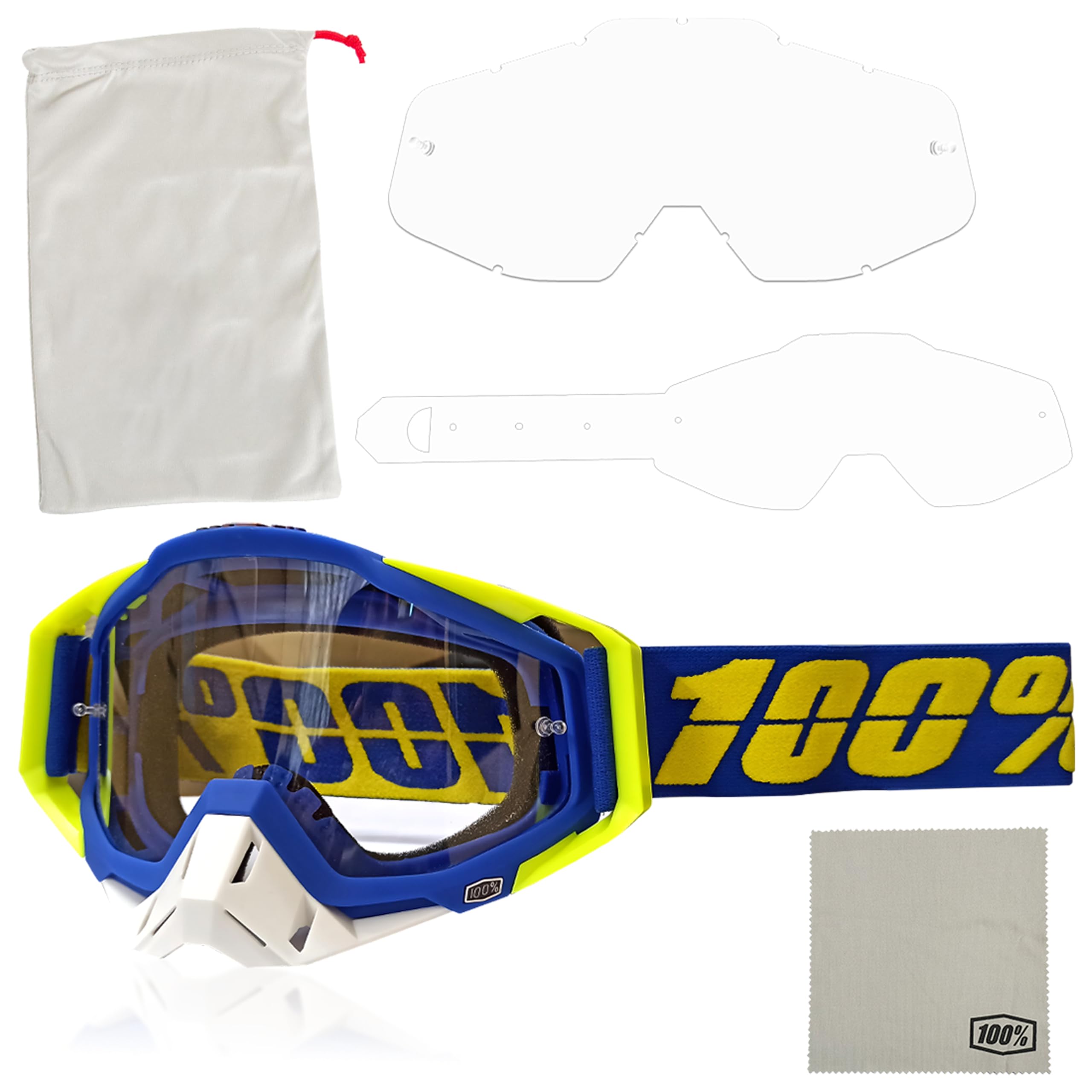 Mikanix Motorcycle Dirt Bike Goggles I ATV Motocross Offroad MX Racing Riding OTG Goggles | Protective Eyewear Safety Glasses for Ski, Snowboarding, Cycling & Outdoor Sports