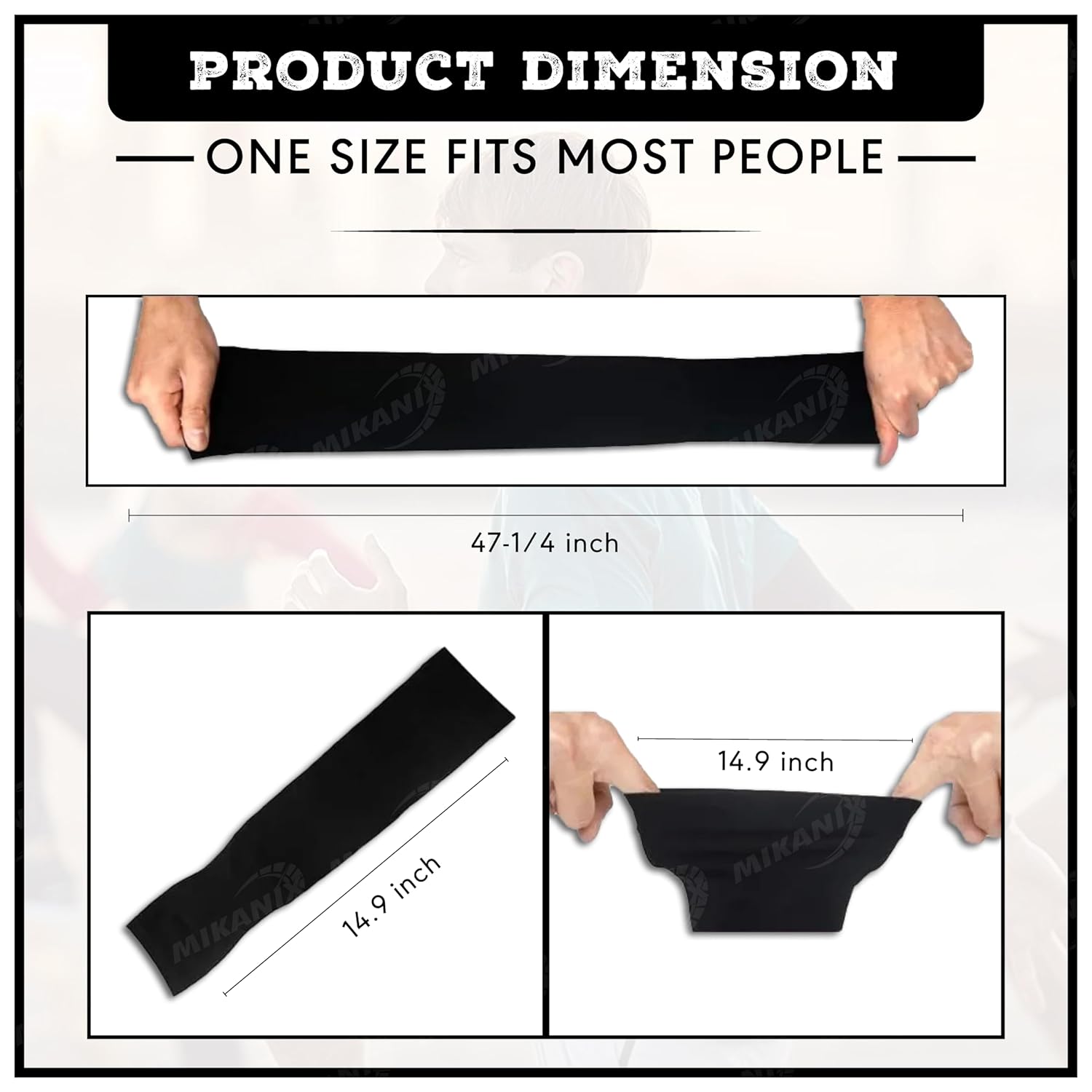 BRXR Men's Balaclava, Arm Sleeves & Skull Cap Combo for Bike Riding, Motorcycling, Outdoor Sports. Washable, Dust Protection, UV Protection, Adjustable, Free Size, Comfortable, Black Pack of 3