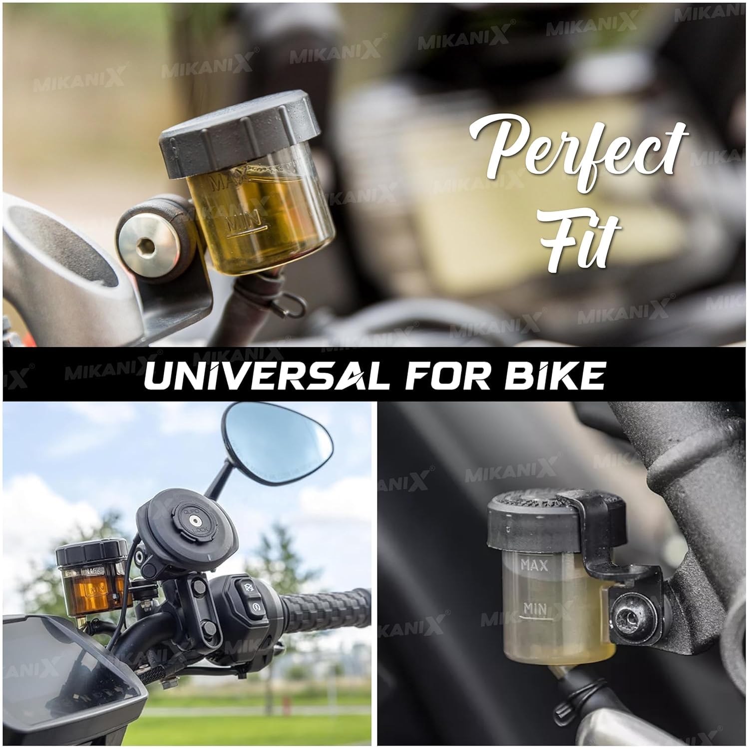 OBEROI'S TRADERS Universal Motorcycle Disc Brake Clutch Oil/Fluid Reservoir Can Cup Container (Transparent)