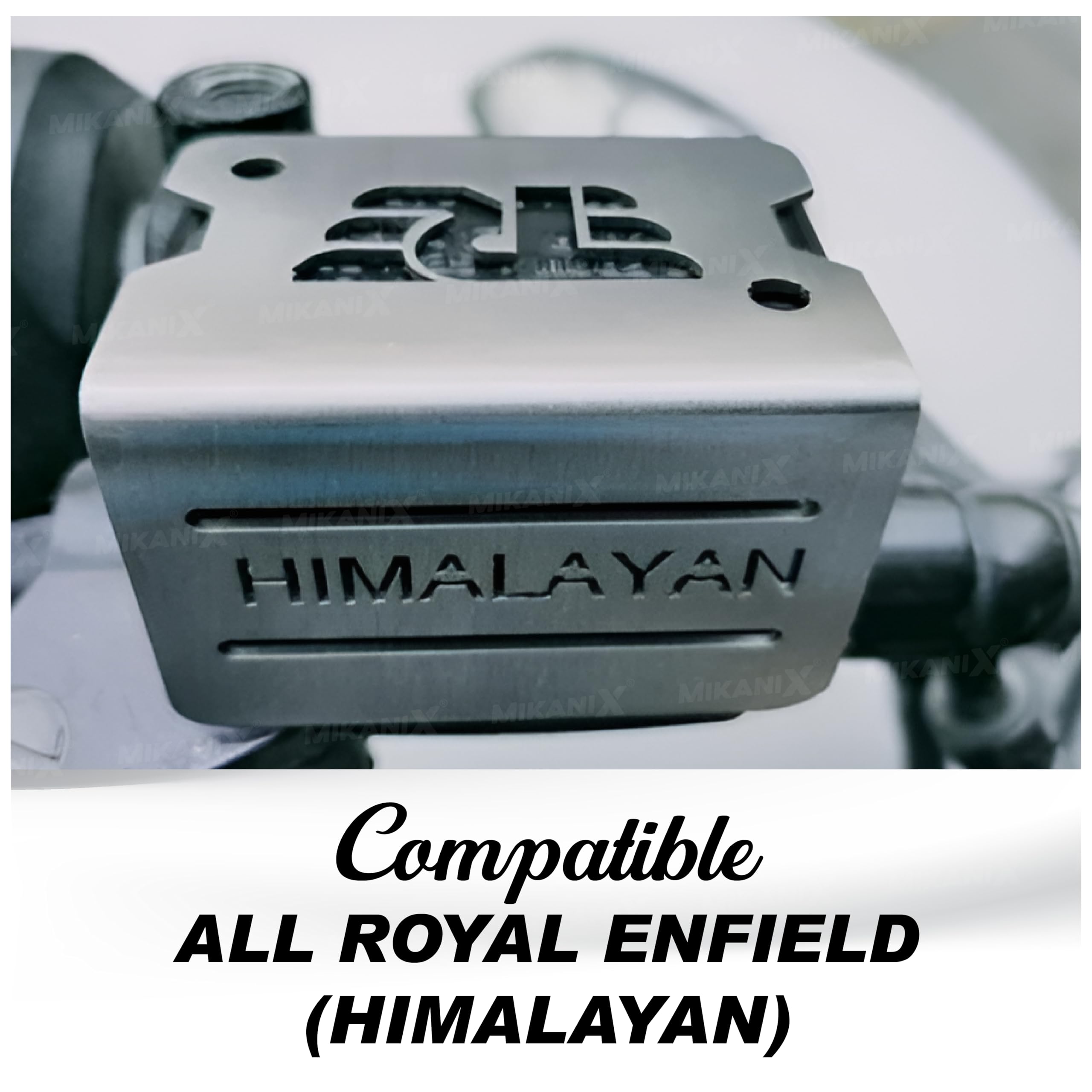 OBEROI'S TRADERS Stainless Steel Disc Brake Fluid Oil Reservoir Cap/Cover Oil Container Guard Compatible with All Royal Enfield Motorcycles