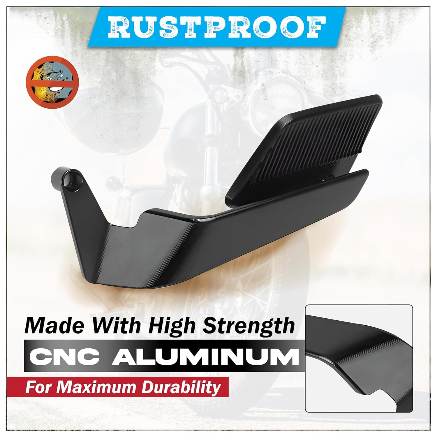 MIKANIX 180° Rotating Rear View York Fitting Stealth Mirror for Aerox Scooty All Models | Matte Black Aluminum Body with Sporty Wing Design | Scooty Fairing Kit