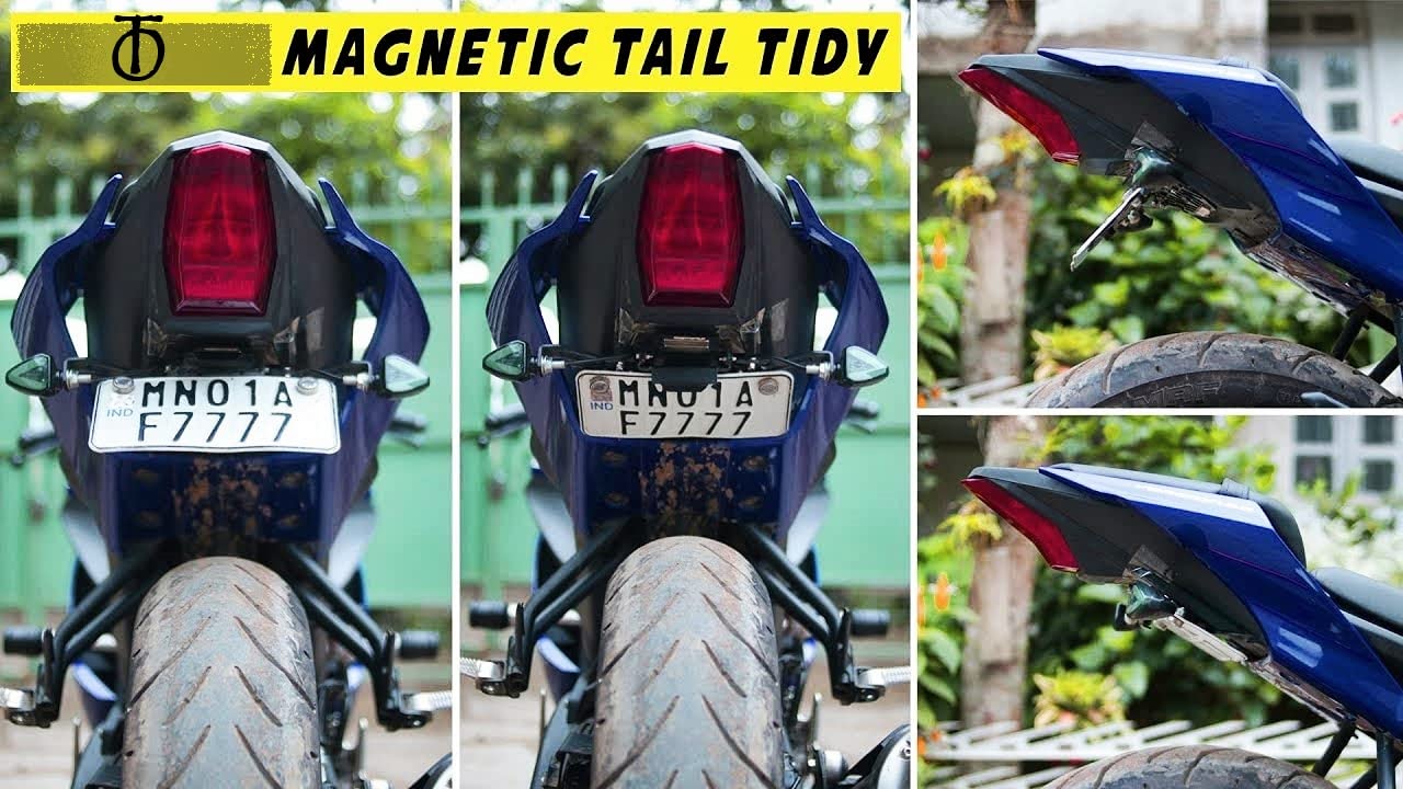 OBEROI'S TRADERS Premium Magnetic Foldable Tail Tidy Number Plate Holder for Universal for All Bikes