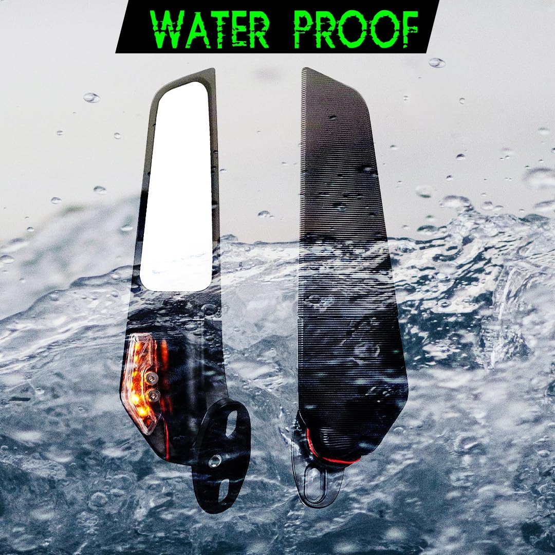 MIKANIX 360° Adjustable Moto GP LED Stealth Wings Rear View Mirror | Bike Fairing Kit For TVS RR310