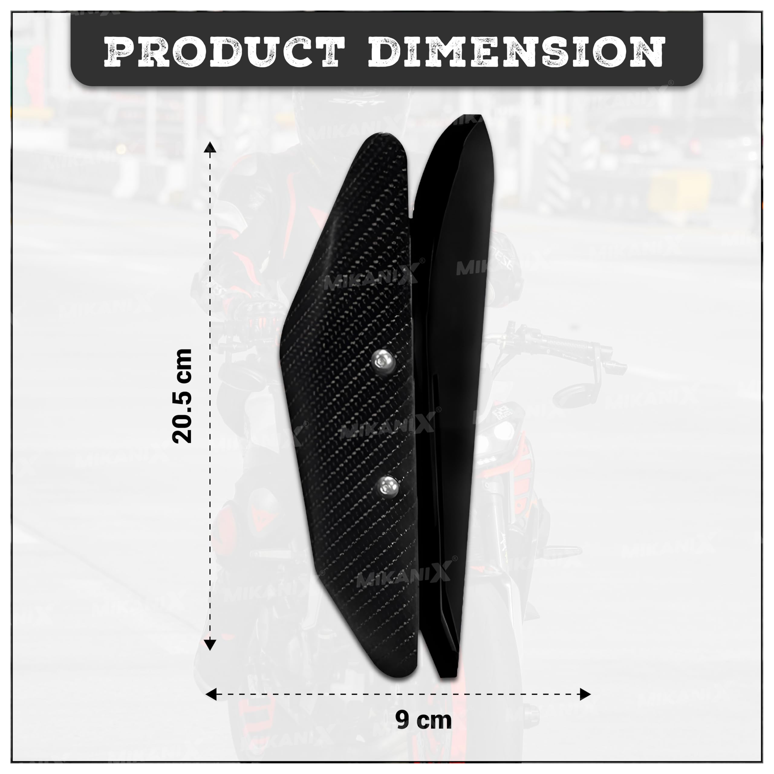 MIKANIX R15 V3 / V4, Ninja, CBR, RR310, KTM RC Bike Side Wings/Winglet Pro Canard Bike Fairing Kit (Pack of 2)