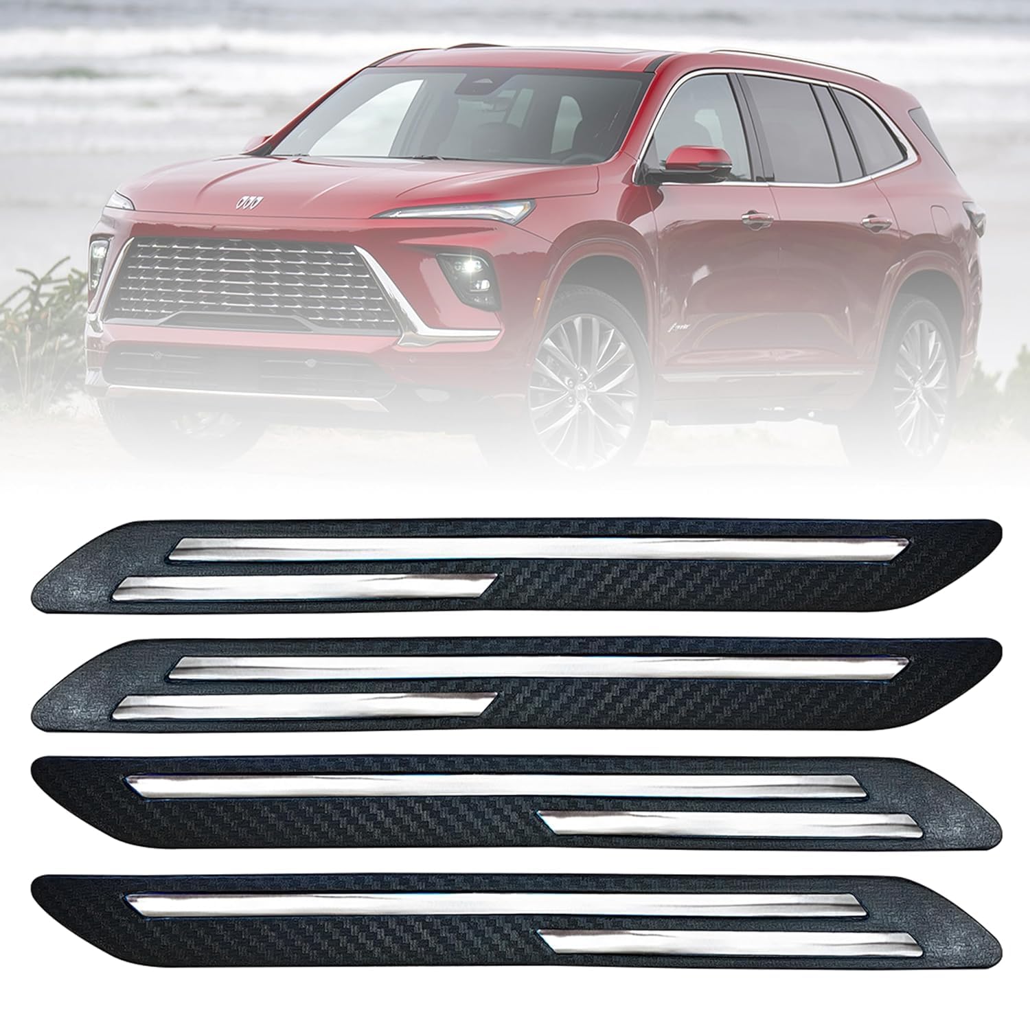 MIKANIX Car Bumper Protector/Guard Strap Anti-Scratch, Shockproof & Stylish Guard Universal for All Car Pack of 4