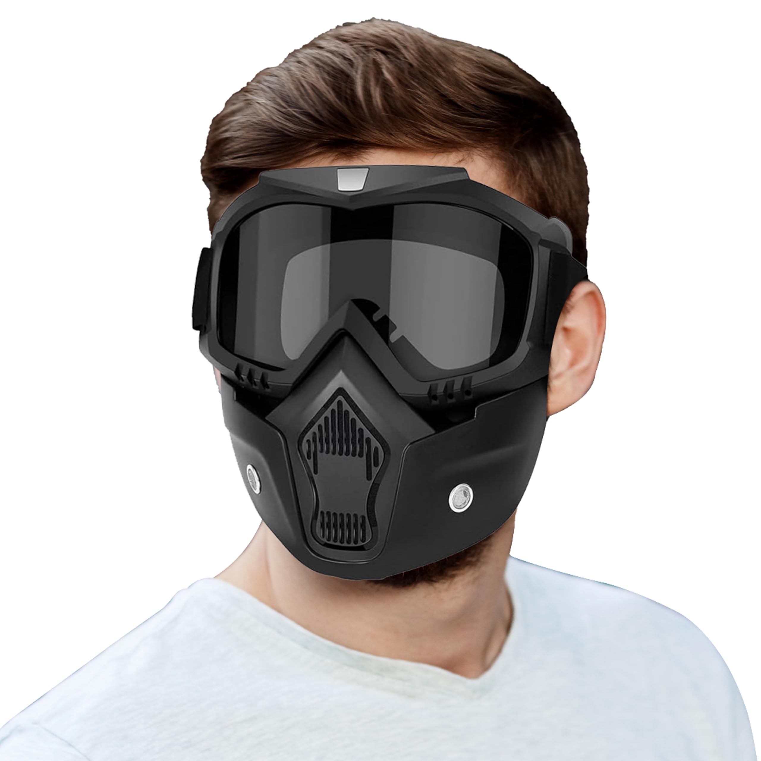 MIKANIX Bike Riding Goggle Mask Anti Scratch UV Protective Face & Eyewear Windproof Dirt Shield With Detachable Mouth Filter For Cycling, Bike Off Road Racing