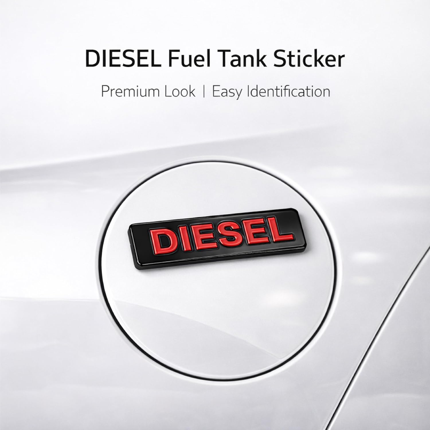 MIKANIX Car Diesel & Petrol Fuel Tank Cap Emblem Sticker | 3D Abs Fuel Indicator Badge | Universal Fit | Durable, Waterproof & Easy Peel Stick