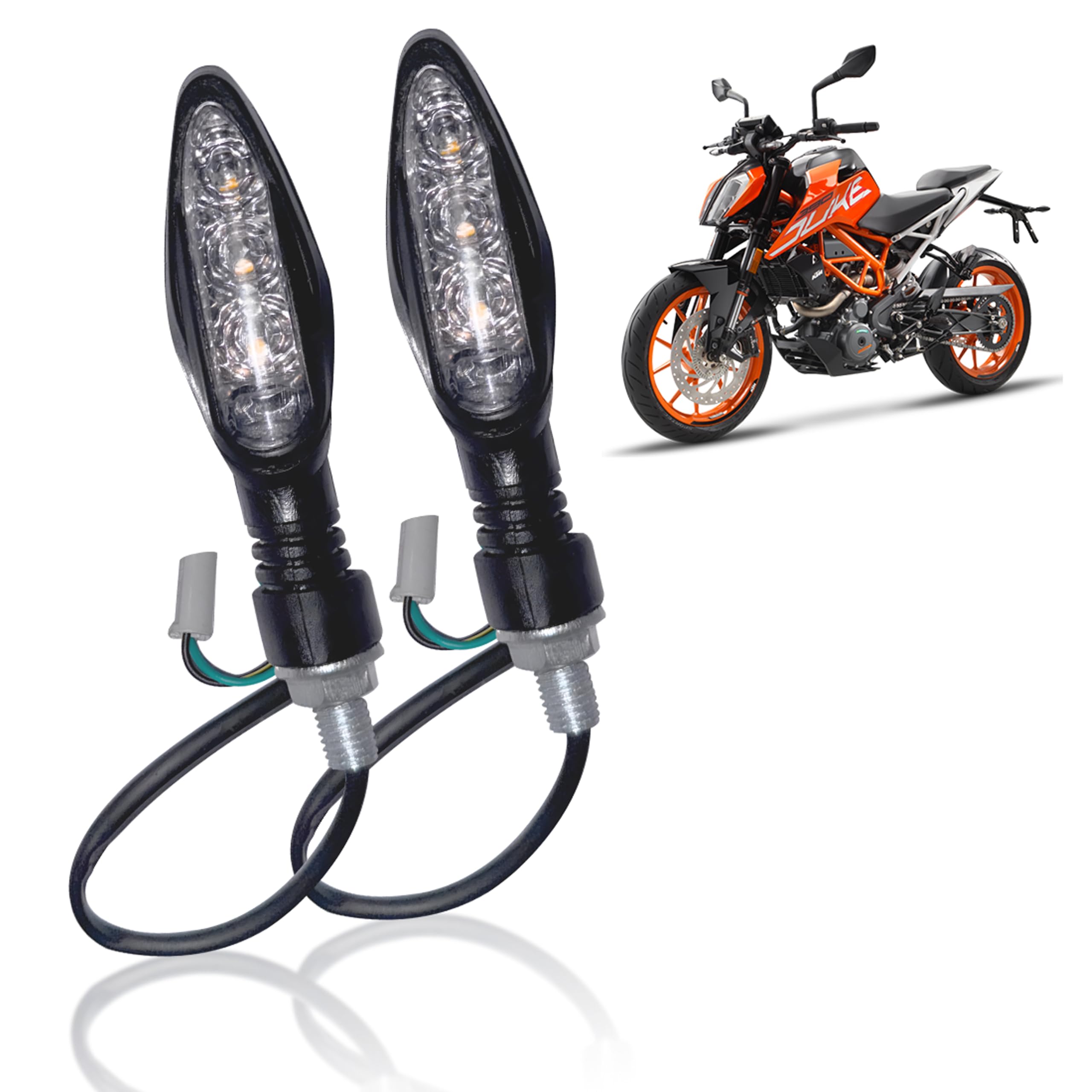 MIKANIX KTM Bike Front, Rear Turn Signal LED Indicator Light Lamp for KTM Duke | RC 125/200/250/390 All Models
