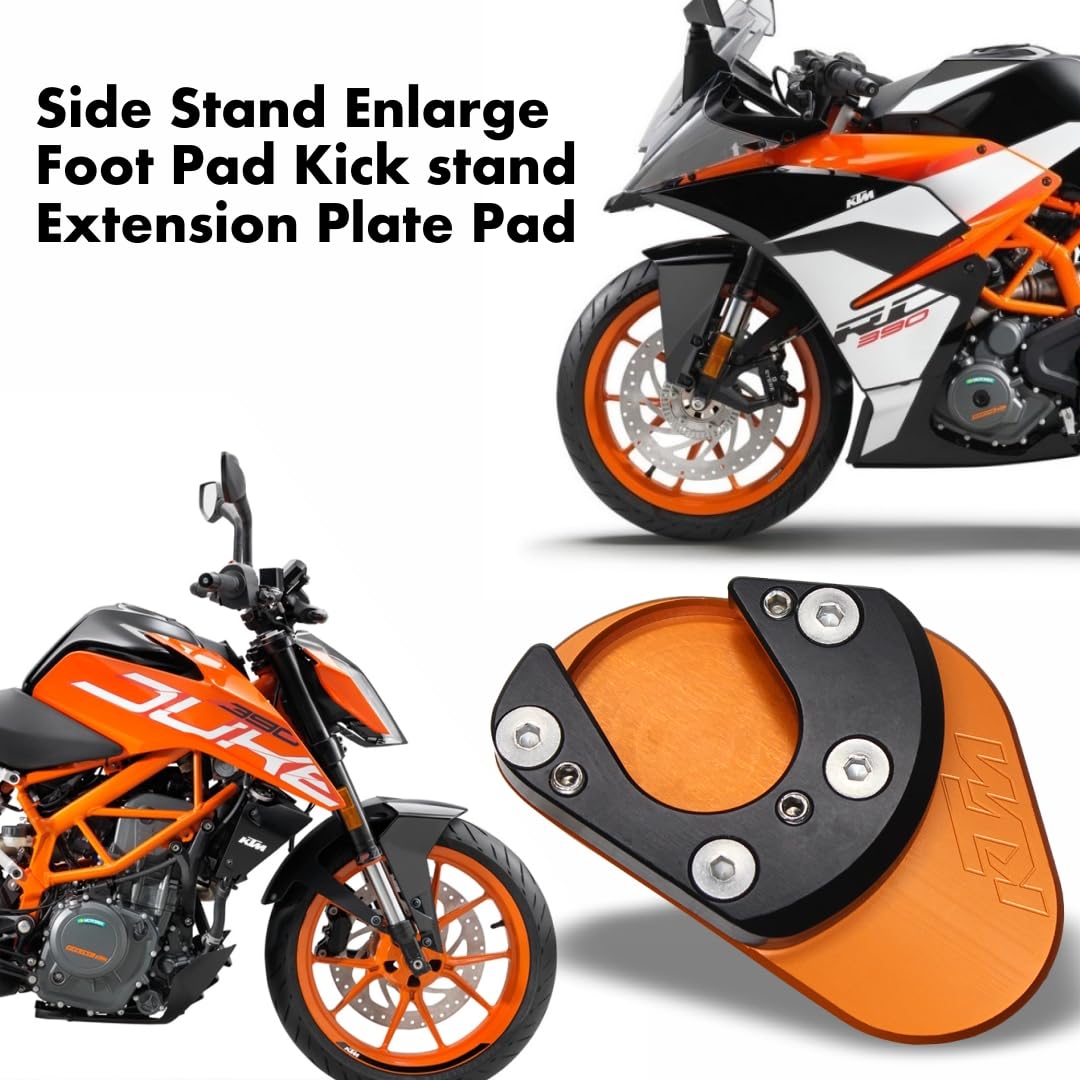 OBEROI'S TRADERS Premium CNC Side Stand Extender/Stand Pad/Holder Compatible with KTM Duke and KTM RC All Models
