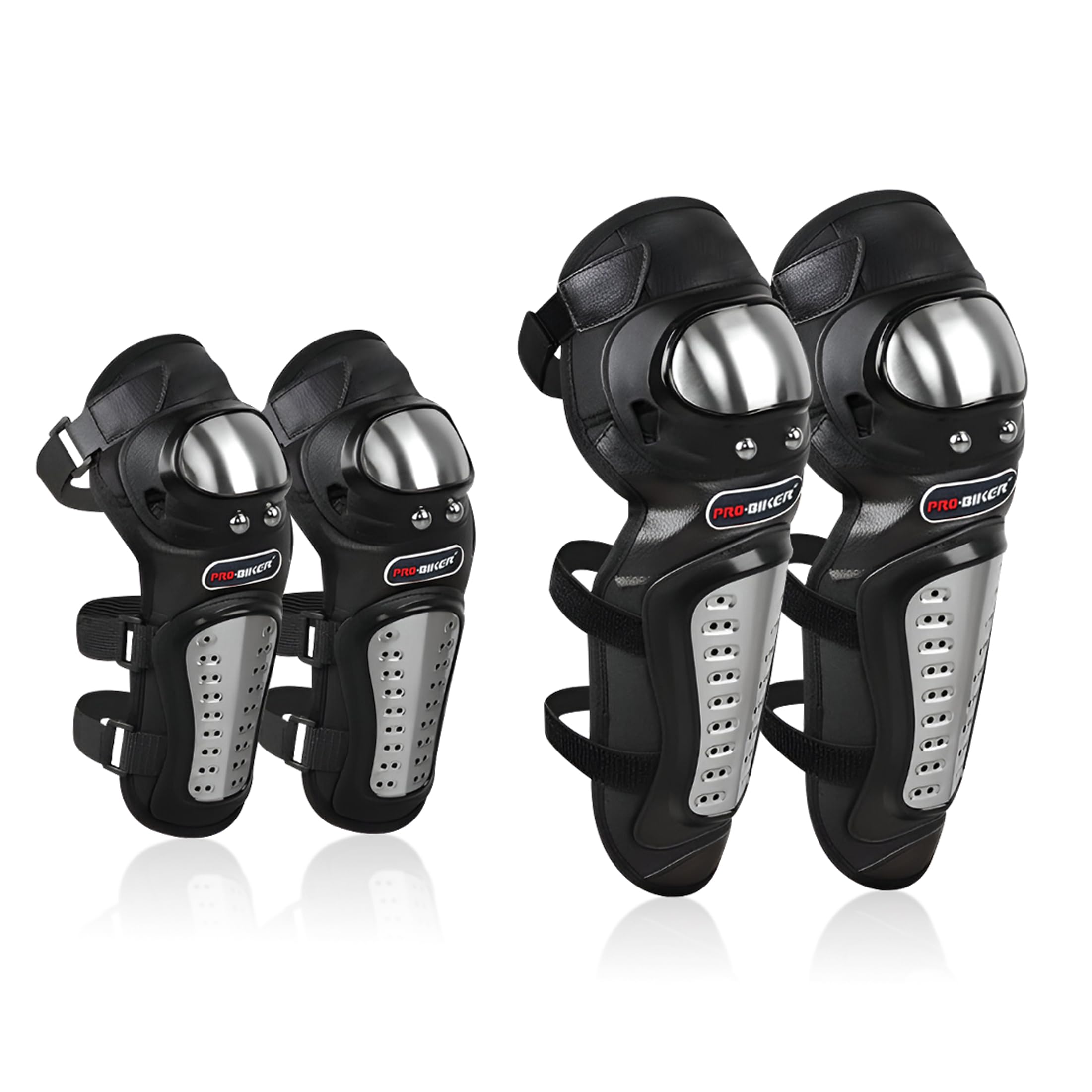 OBEROI'S TRADERS Knee Elbow Guard for Bikers & Riders Stainless Steel with ABS Plastic & Cushioning Pads | Protective Gear for Moto Sports, Skating | Heavy Duty Knee & Elbow Protection for Unisex