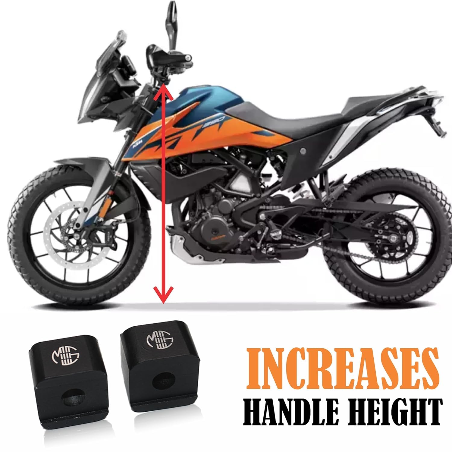 OBEROI'S TRADERS Premium Handle Riser/Raiser Handlebar Height Riser Clamp For KTM Adventure 250/390