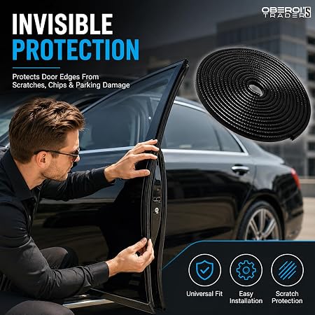 MIKANIX White Car Door Edge Guards Flexible U Shape Rubber Car Door Protector Strip, No Glue Universal Fit Weatherstripping for Cars