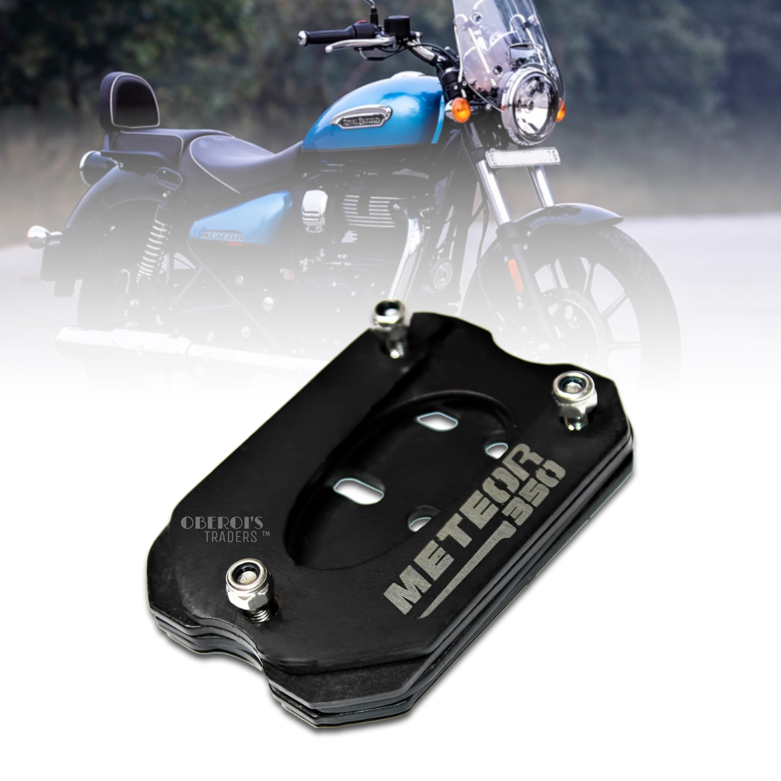 OBEROI'S TRADERS Stainless Steel Side Stand Extender Compatible with Royal Enfield Meteor 350