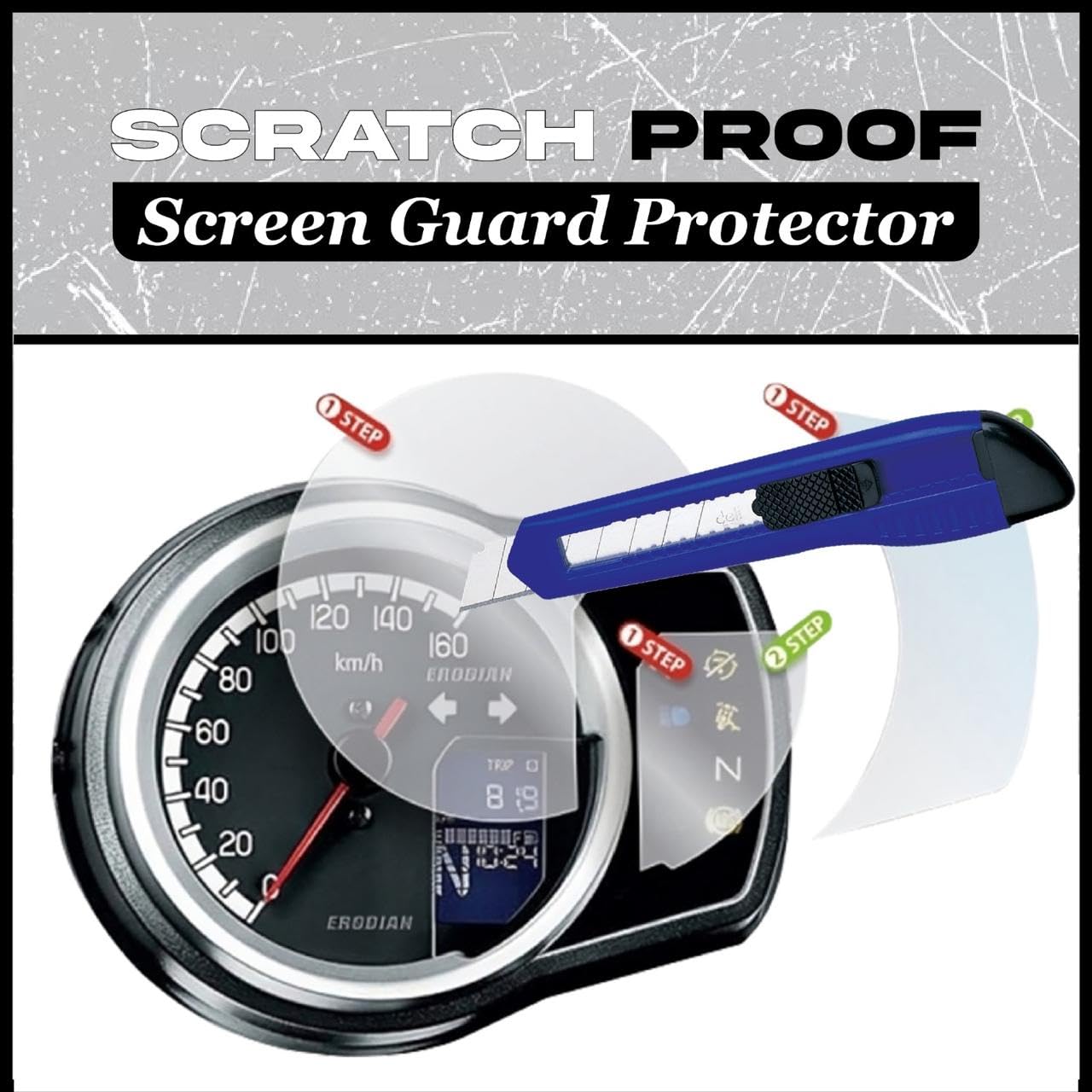 OBEROI's TRADERS Abs Bike Speedo Meter Display Screen Guard Tempered Anti Scratch Protector Compatible For Navigation System Honda H'Ness Cb 350