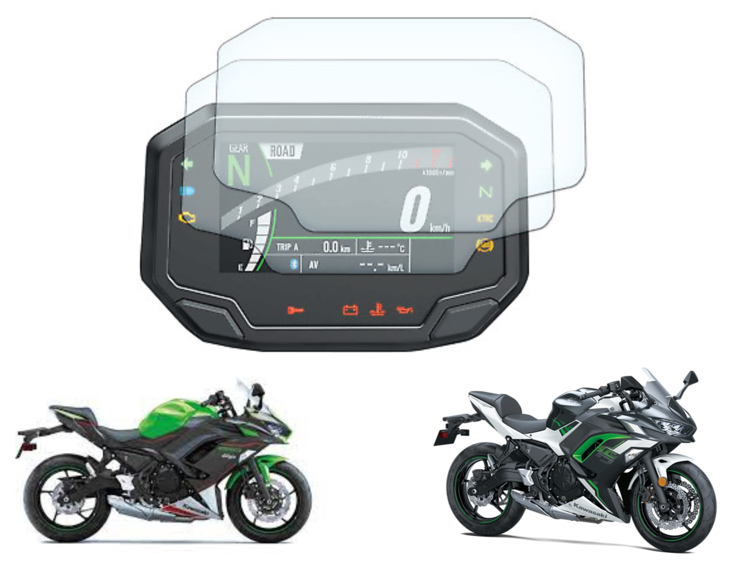 MIKANIX Bike Speedo Meter Display Screen Guard Tempered Anti Scratch Protector For NINJA 650 / NINJA 1000SX / Z650 / Z900 / H2
