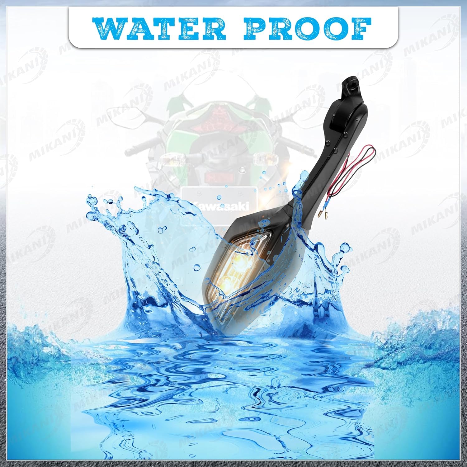 MIKANIX R15 V3, V4 & M Bike Adjustable Rear View Side Mirror with Turn Signal Led Indicator for All Fairing Bikes