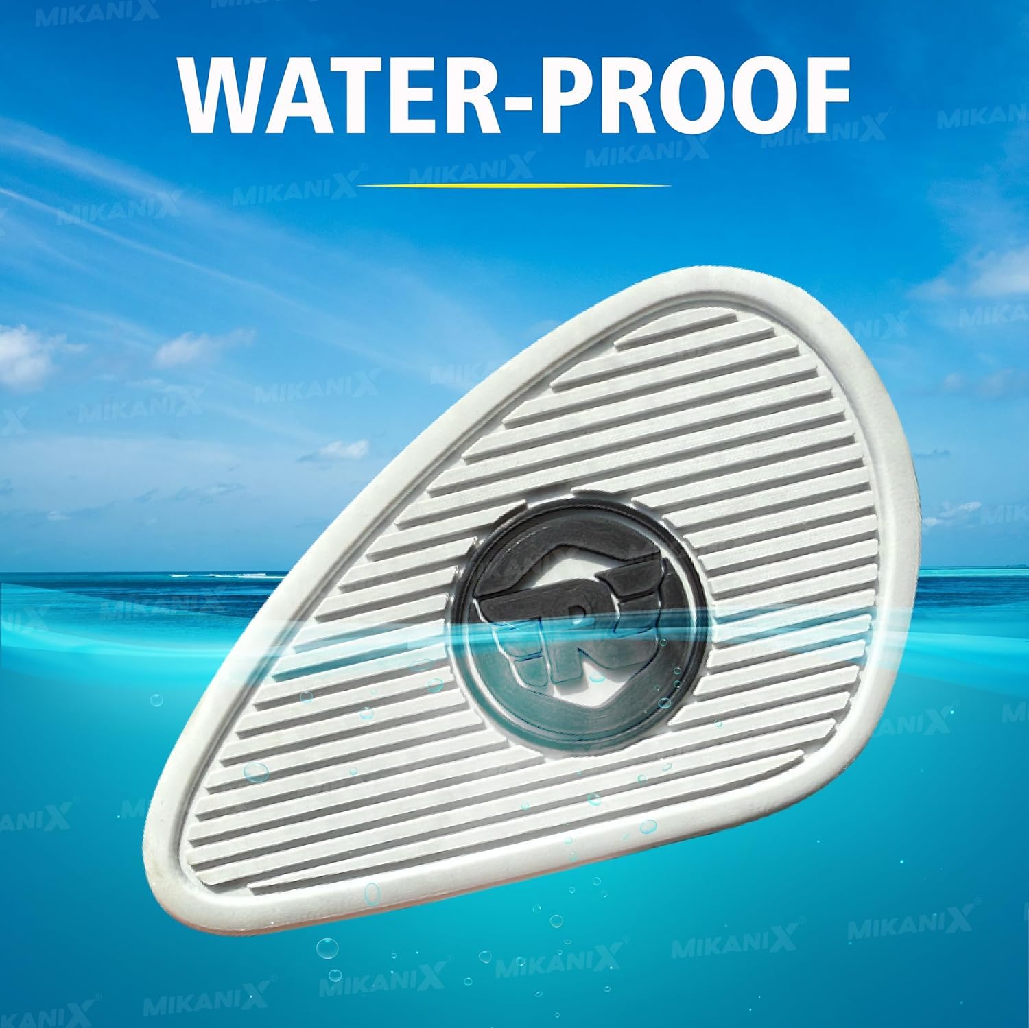 MIKANIX Universal Bullet Bike Anti Slip Silicone Tank Pad/Thai Pad Waterproof Sticker for Royal Enfield All Models Black & Grey