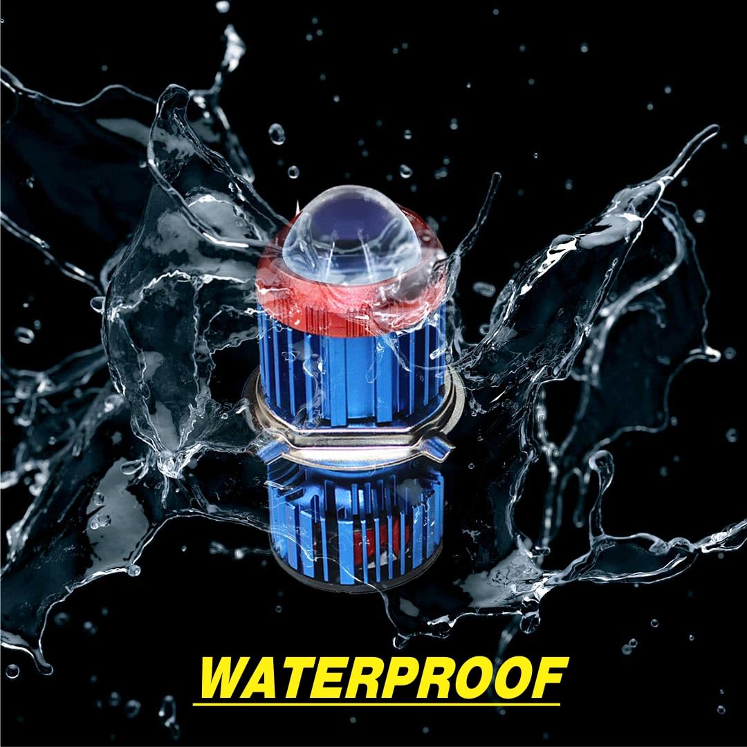 MIKANIX Super Bright H4 Fitting Cyt Led Headlight Bulb | Dual Color | High And Low Beam | Lens Projector Headlamp Bulb With Cooling Fan For All Bikes & Scooters