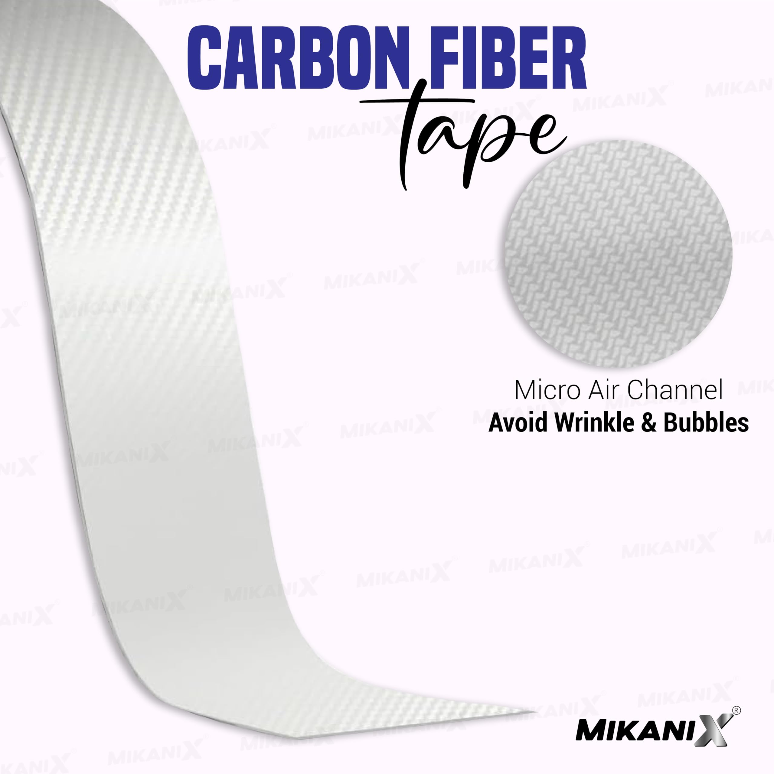 MIKANIX Carbon Fibre High Gloss Anti Scratch Strips Protection Tape, Film Tape Car Door Edge Guard Sticker Universal Car Door, Bumper Protector Strip