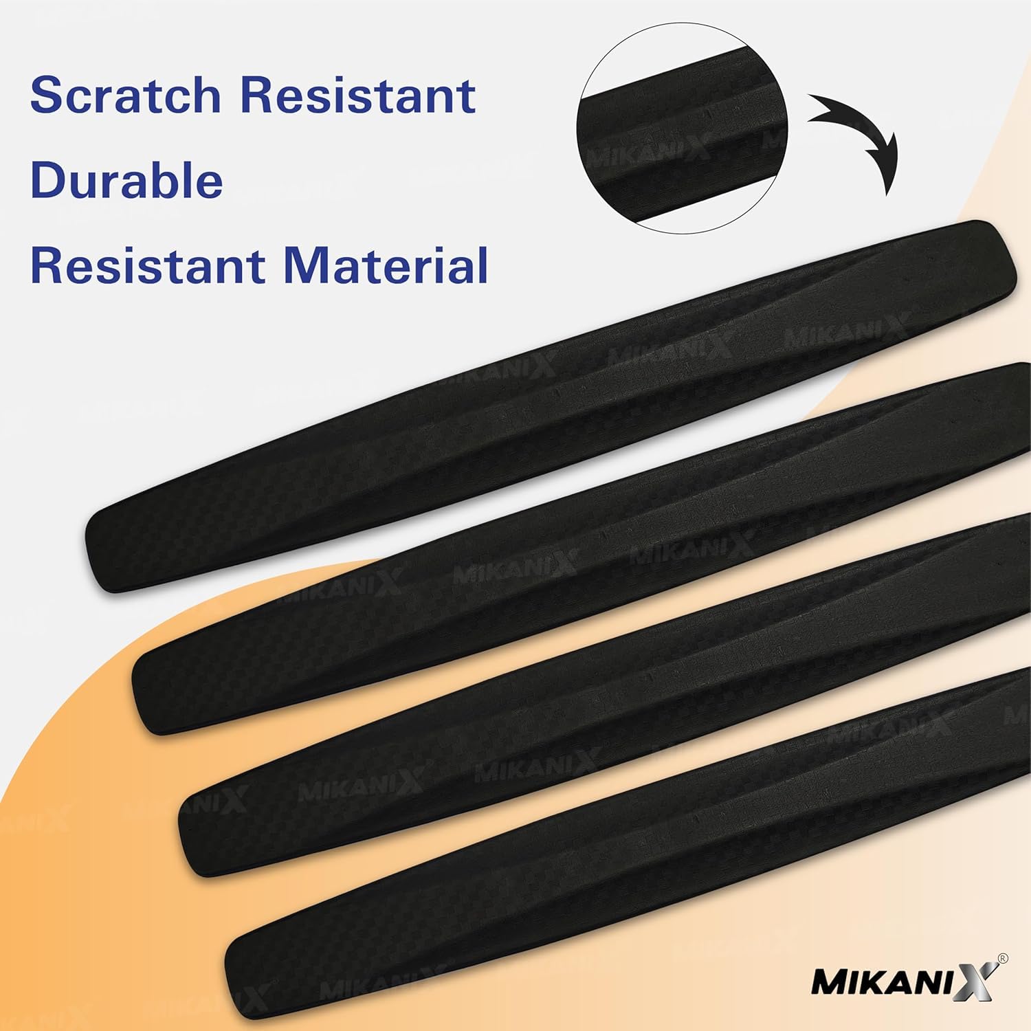 MIKANIX Car Bumper Protector/Guard Strap Anti-Scratch, Shockproof & Stylish Guard Universal for All Car Pack of 4