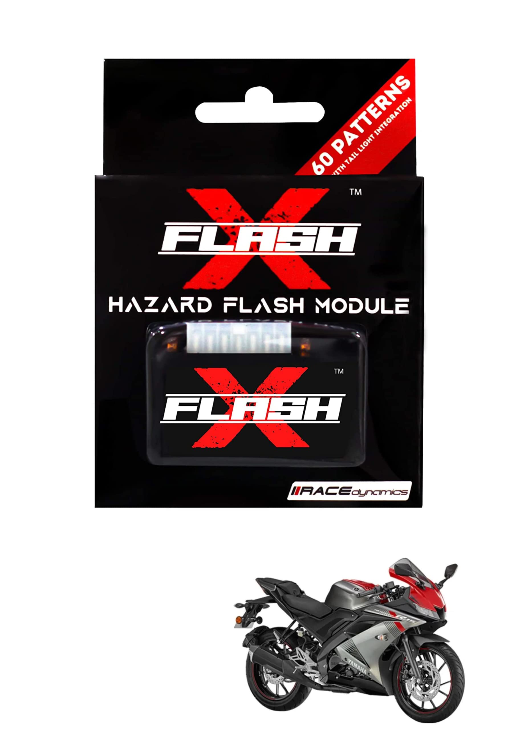 MIKANIX R15 V3 Front, Rear Indicator Flasher/Blinker Hazard Flash X Module with 60 Patterns Compatible with Yamaha R15 V3