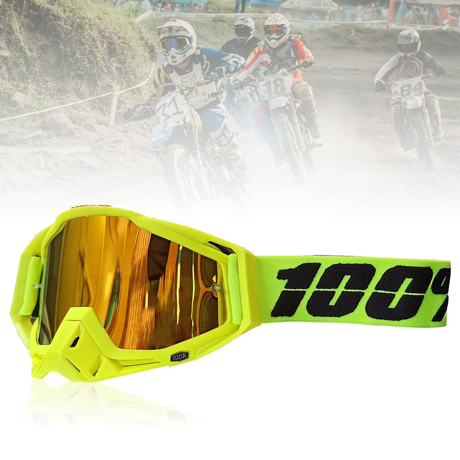 Mikanix Motorcycle Dirt Bike Goggles I ATV Motocross Offroad MX Racing Riding OTG Goggles | Protective Eyewear Safety Glasses for Ski, Snowboarding, Cycling & Outdoor Sports