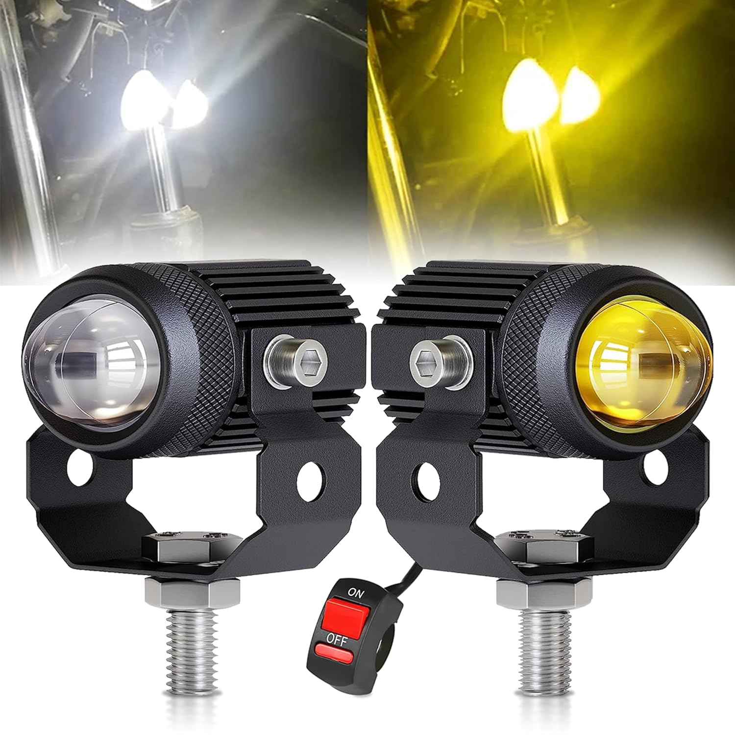 MIKANIX Swift Car Mini Drive LED Double Color Auxiliary Light With Cooling Fan, Dash Light, Fog Lamp Car Xenon for Maruti Suzuki