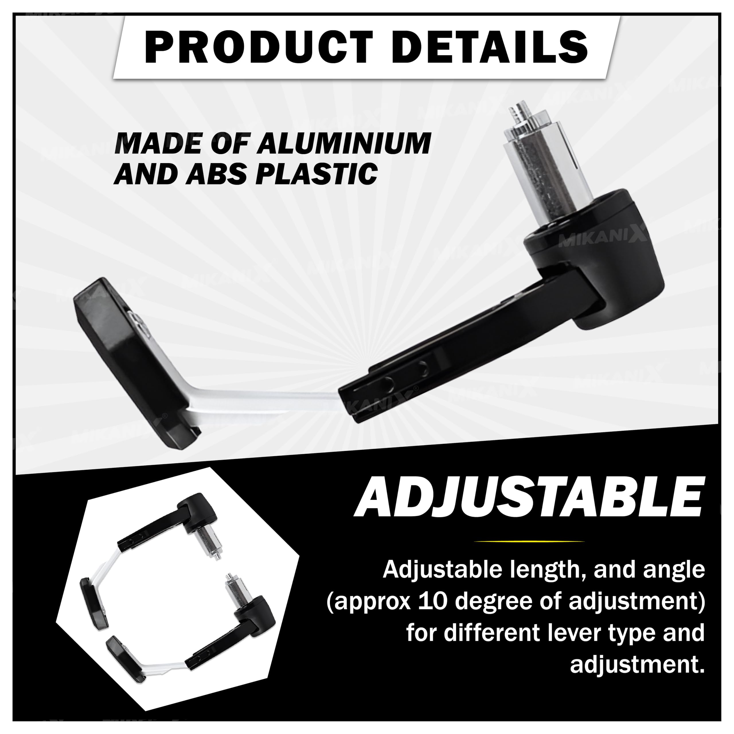 OBEROI'S TRADERS CNC Aluminium Motorcycle Handlebar Brake Clutch Lever Guard | Handle Bar End Protector | Handlebar Hand Guard Universal for All Bike