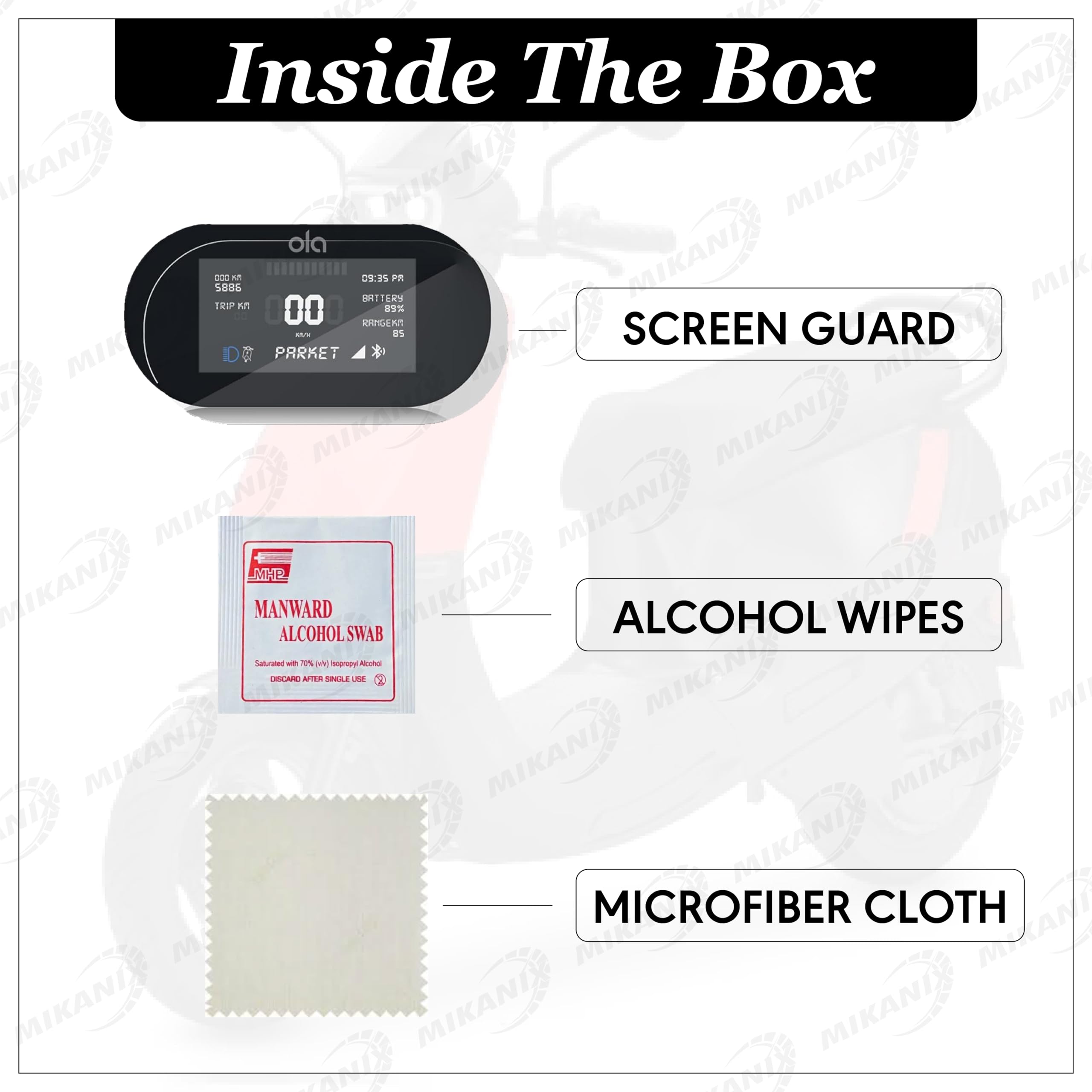 MIKANIX Ola S1x / Ola S1x Plus Electric Scooter Speedo Meter Display Screen Guard Tempered Anti Scratch Protector