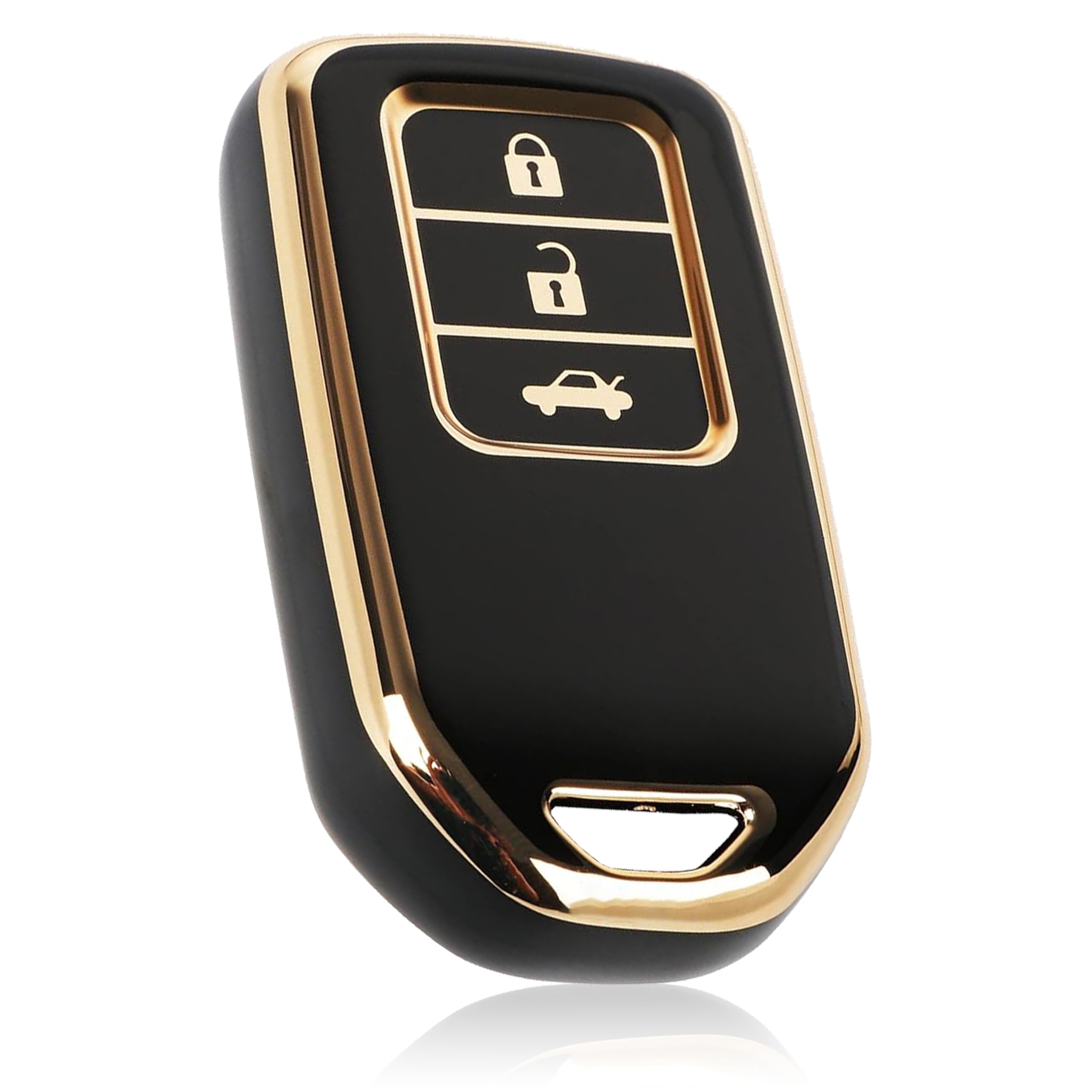 OBEROI'S TRADERS Premium Key Cover Compatible with Hyundai i20, Creta, Venue, Tucson, Alcazar, Verna, Xcent, Aura, Elantra 3-Button Smart Key | Elegant Black & Gold Protective Case Shell