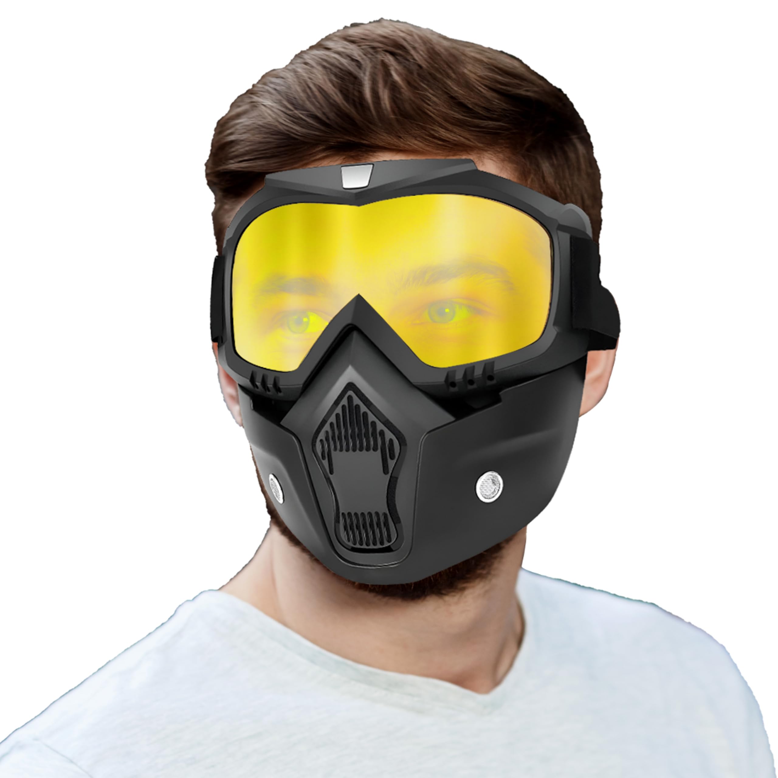 MIKANIX Bike Riding Goggle Mask Anti Scratch UV Protective Face & Eyewear Windproof Dirt Shield With Detachable Mouth Filter For Cycling, Bike Off Road Racing