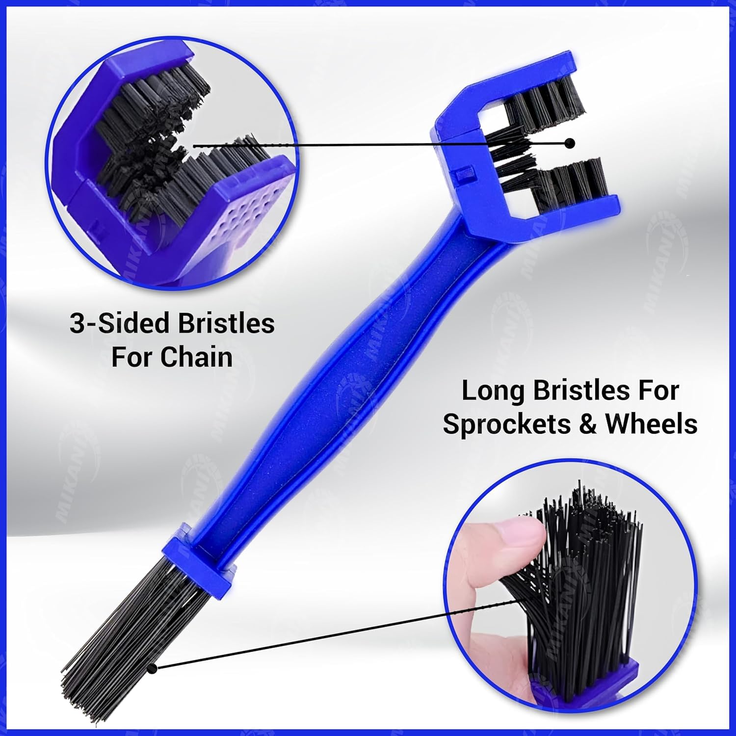 OBEROI'S TRADERS Bike Chain Cleaning Brush | 3-Sided Durable Bristles | Universal for Motorcycle & Bicycle Chain Maintenance