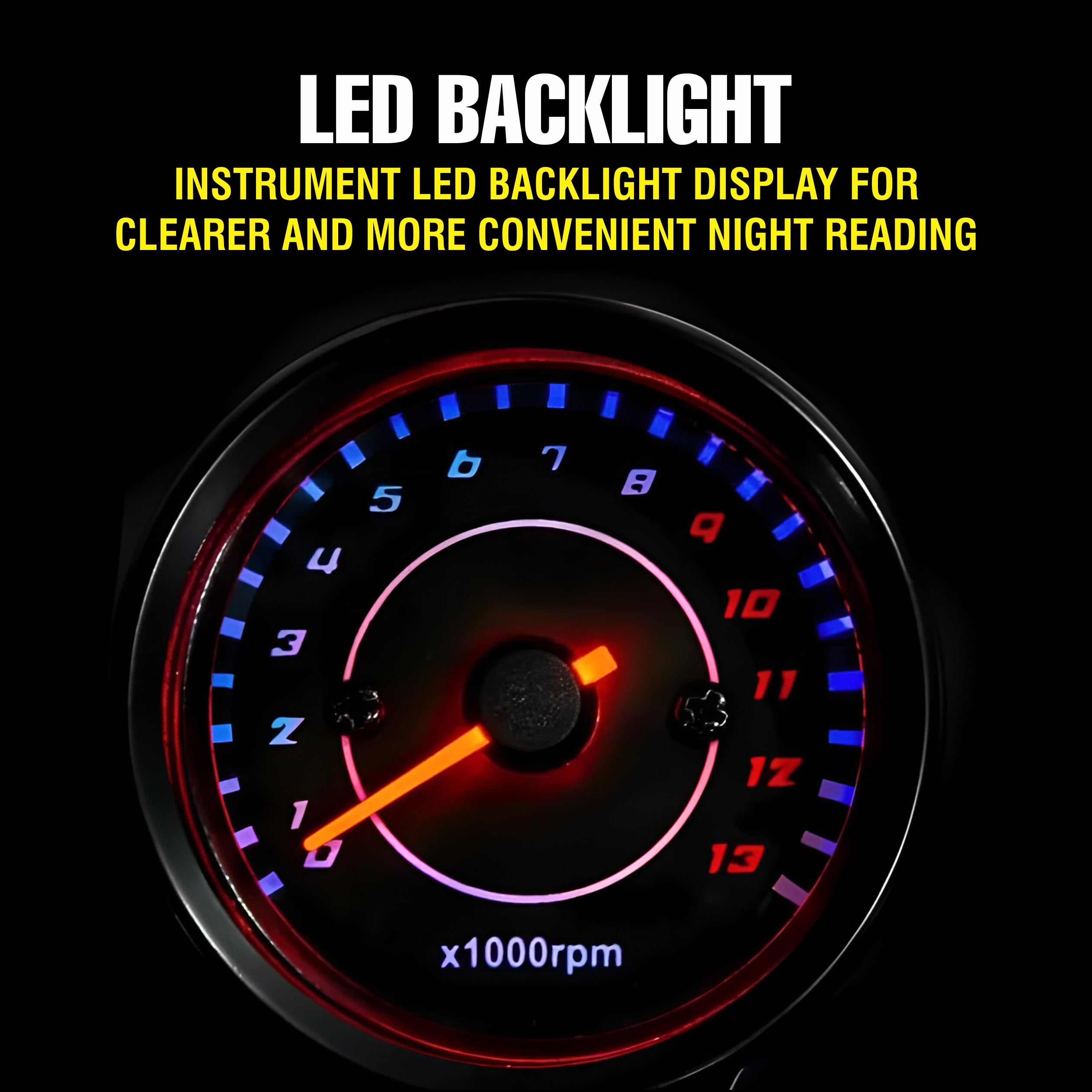 OBEROI'S TRADERS Motorcycle Analog Rpm Speedometer With Led Backlight Universal For All Bikes